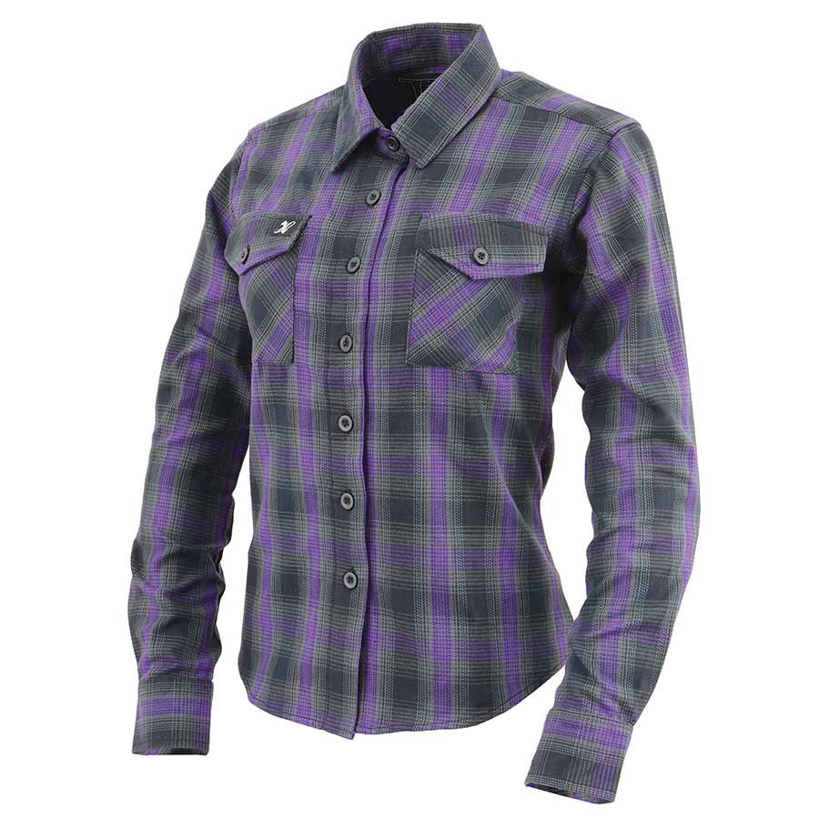 Milwaukee Leather Women's Armored Plaid Shirt - Stylish & Durable Flannel for Motorcycle Riding & Outdoor Adventures