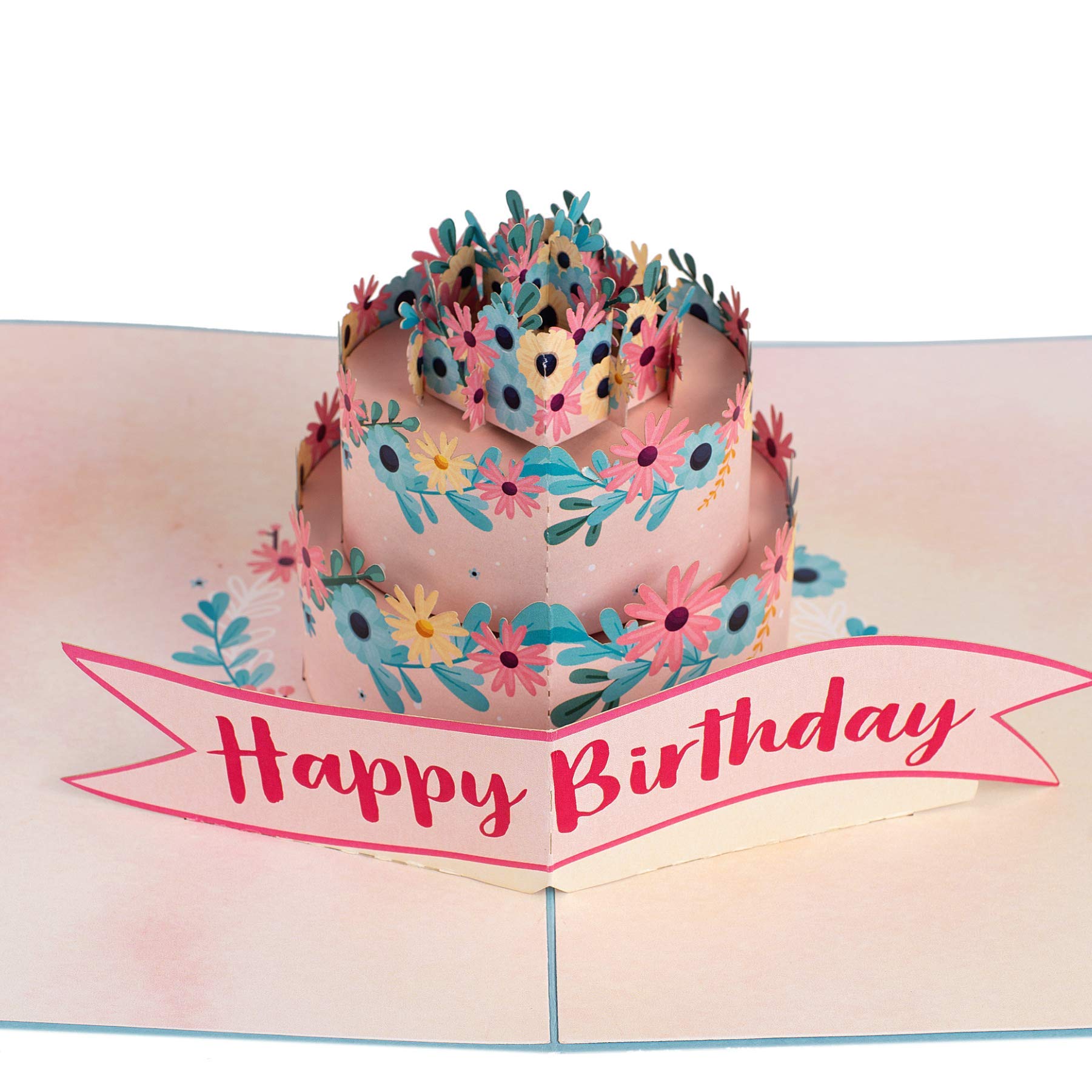 TRUANCE 3D Pop Up Birthday Card with Cake & Flowers - Unique Greeting Card for Mom, Dad, Wife, Husband, Daughter, Sister & Friend | Perfect for Birthday Wishes, Celebrations & Special Occasions