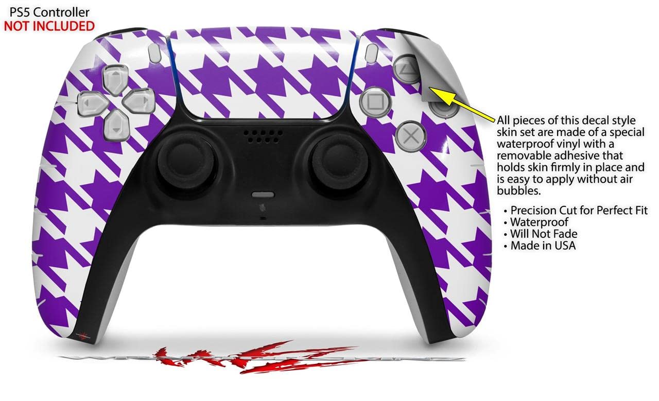 PS5 DualSense Skin Wrap - Houndstooth Purple for Gaming Protection