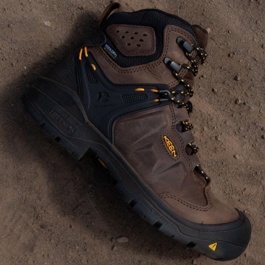 Men's Dover 6 Waterproof Work Boots with Carbon Fiber Toe - Slip Resistant Safety Shoes for Construction, Hiking & Outdoor Work
