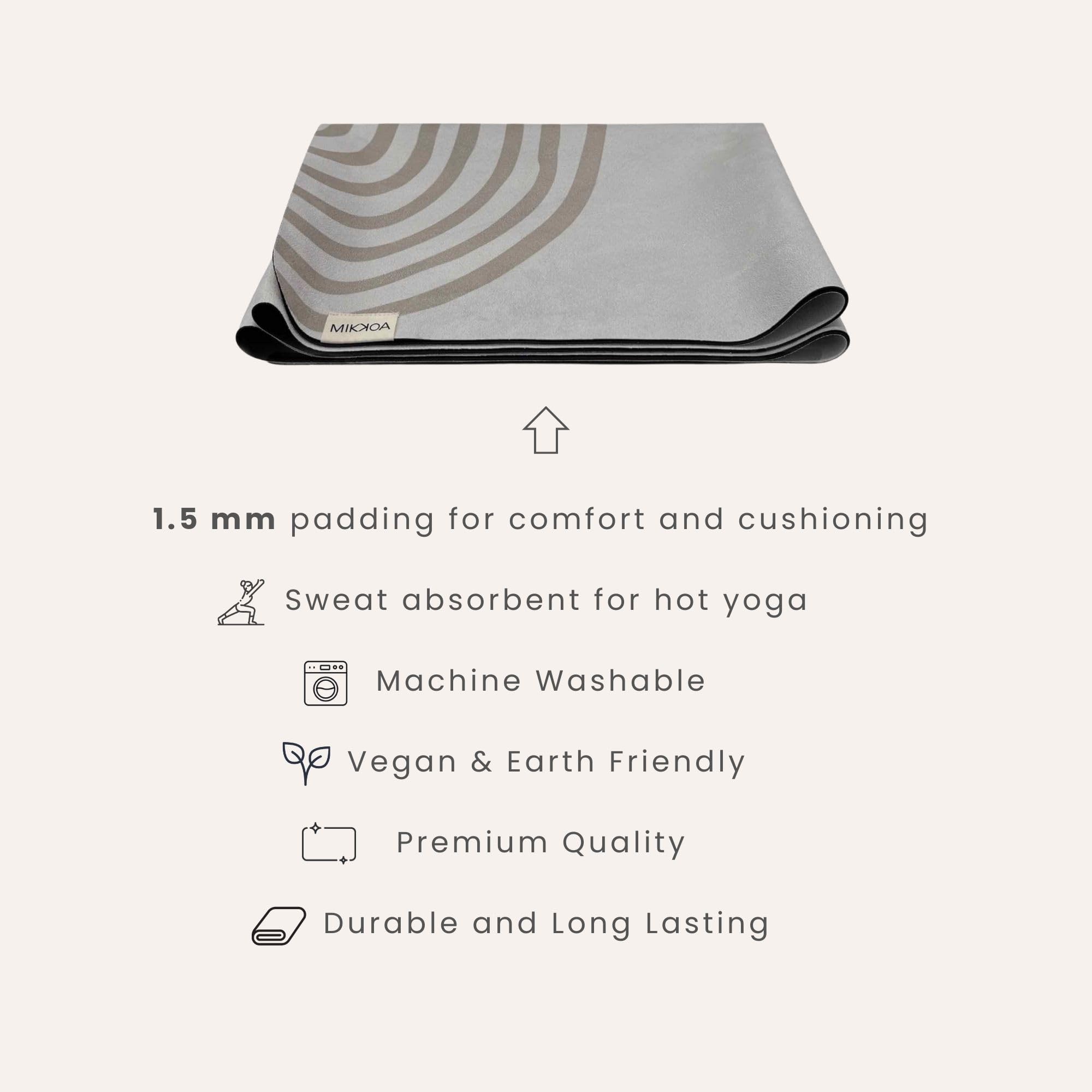 Foldable Travel Yoga Mat 1.5mm - Lightweight & Eco-Friendly Exercise Mat for Yoga, Pilates, Gym & Outdoor Workouts | Perfect for Travel, Backpacking & Yoga Retreats | Machine Washable | Ideal for Home, Office & On-The-Go Fitness