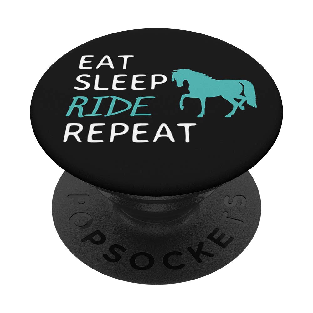 Eat Sleep Ride Repeat Horseback Riding PopSockets PopGrip - Swappable Phone Grip for iPhone, Samsung & Tablets | Perfect for Equestrian Lovers & Outdoor Adventures