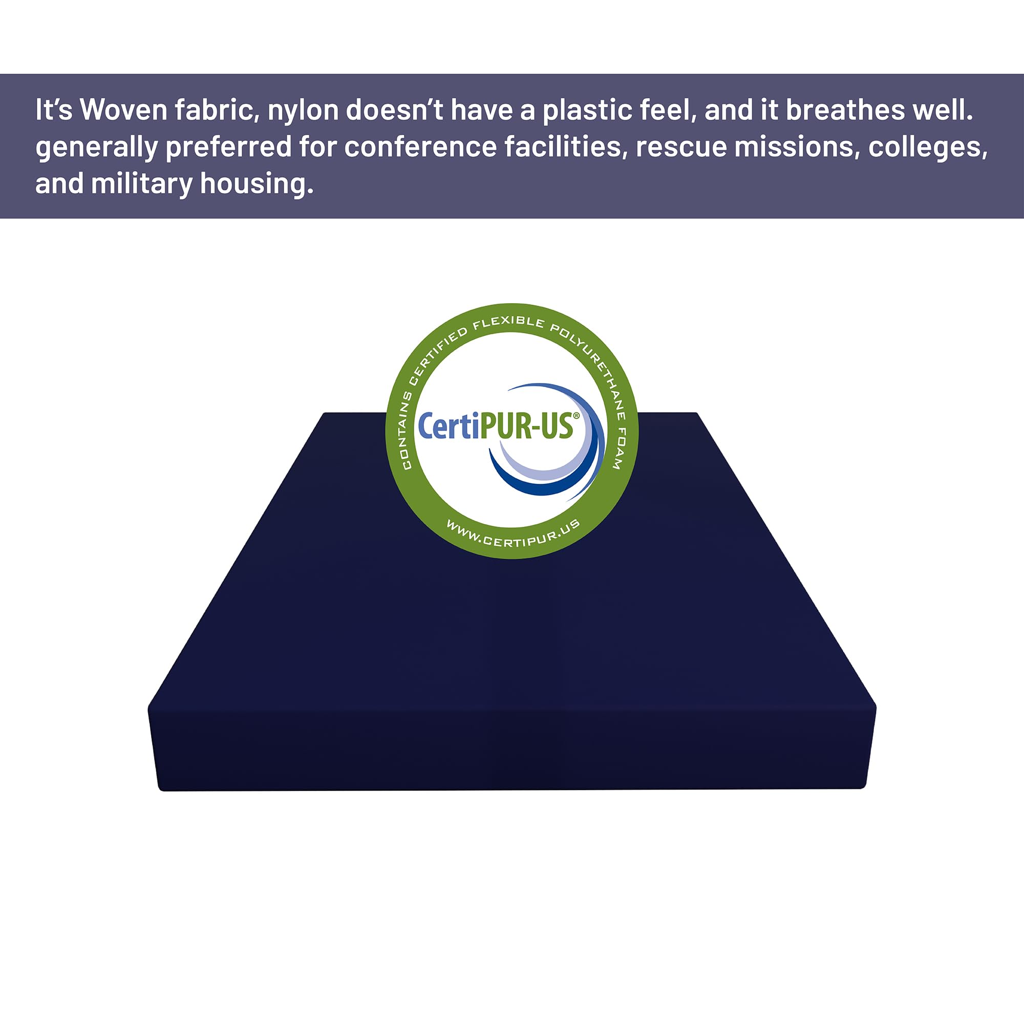 Mayton 8-Inch Medium Firm Water-Resistant Foam Vinyl Mattress - Easy to Clean, Comfortable & Noise-Free - Full Size Bed Mattress for Guest Room, Dorm, RV & Camping
