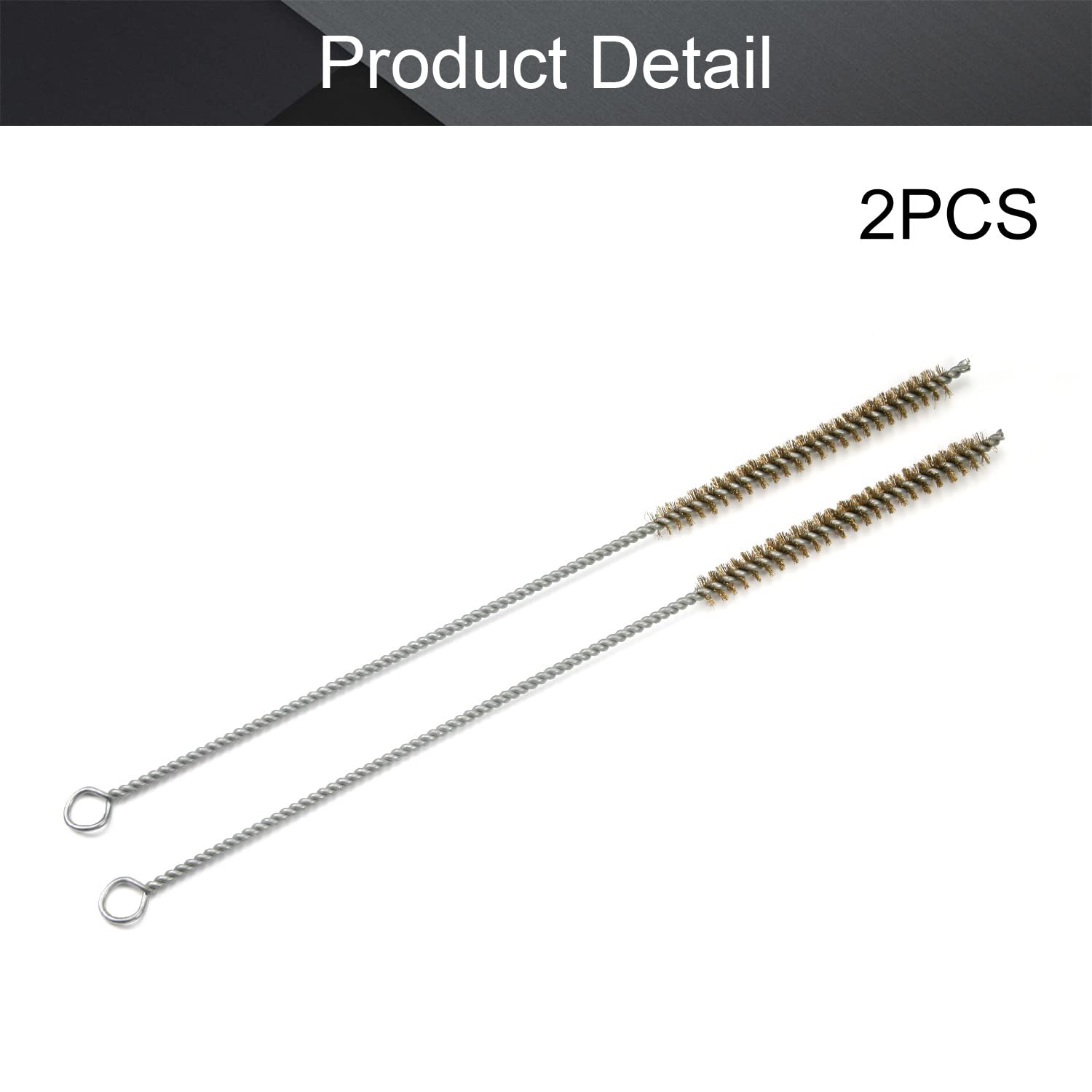 Utoolmart 2 Pack Copper Wire Cleaning Brushes - 0.4 Inch Diameter x 12 Inch Length Spiral Power Tube Brush for Bottles, Pipes & Hard-to-Reach Areas - Durable Copper Wire Tube Cleaning Tool for Home, Kitchen & Workshop Use