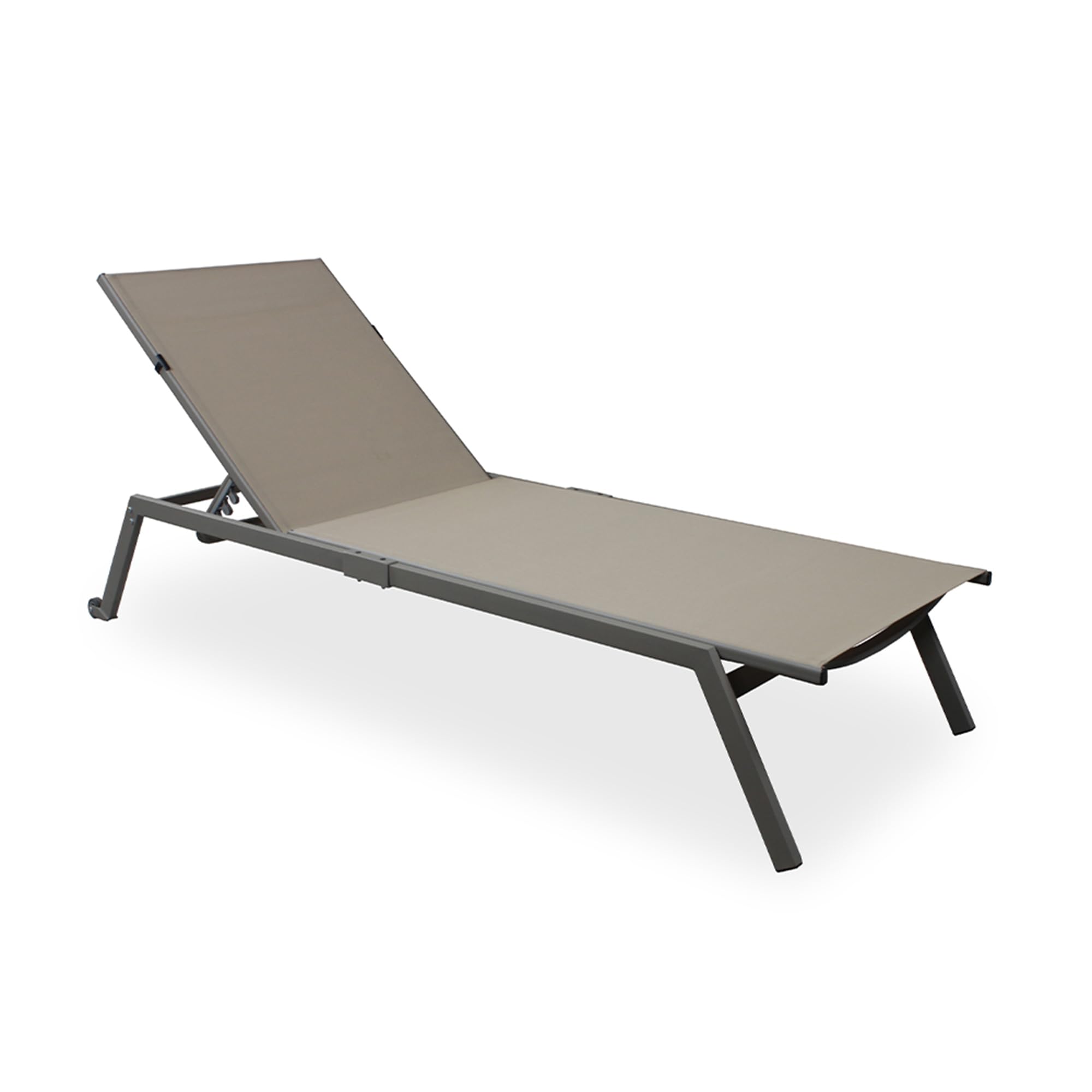 Premium Heavy Duty European Style Outdoor Chaise Lounge Chairs with Wheels - 6 Pack Tan Patio Furniture for Poolside, Garden, Deck & Backyard Relaxation | Durable Weather-Resistant Design for Sunbathing & Lounging