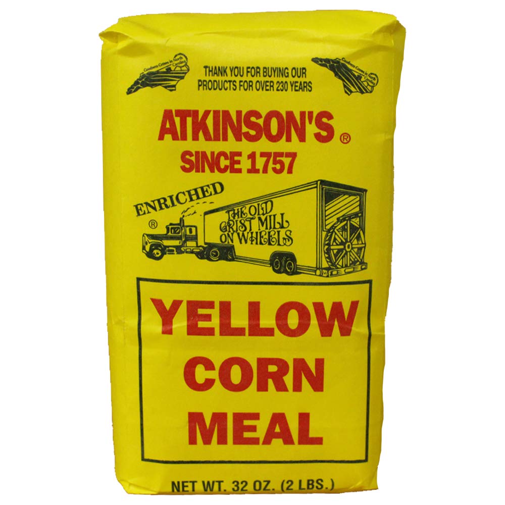 Atkinson's Premium Yellow Cornmeal - 2 Pack (2lb Bags Each) - Non-GMO, Gluten-Free for Baking, Frying & Southern Cooking