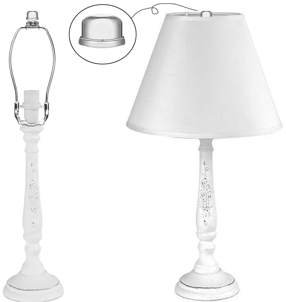 8Pcs Silver Lamp Finials - 1/2 Inch Decorative Knob for Lamp Shade Holder Harp - 1/4-27 Threaded Screw Cap - Solid Metal Lamp Accessories for Bedroom, Living Room & Office Lighting Decor