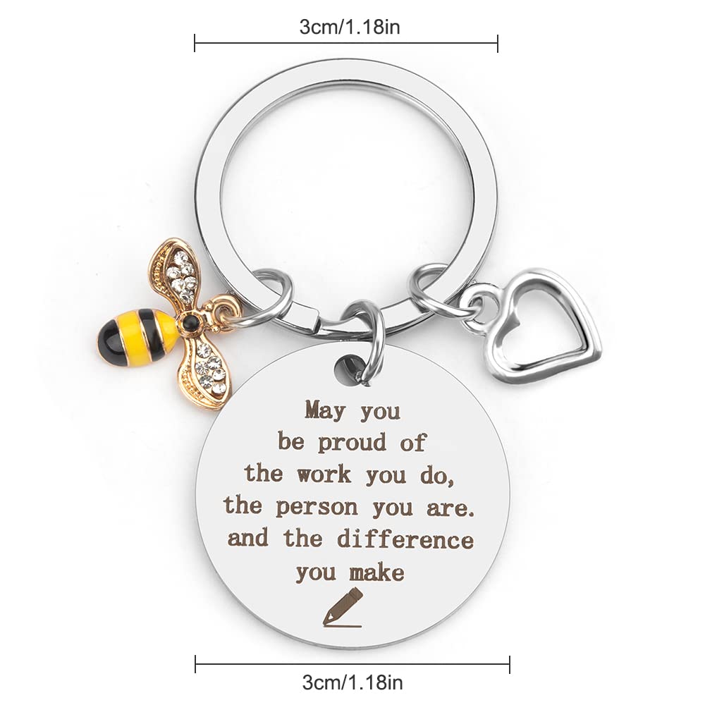 BOMEON Teacher Keychain Gifts for Women - Christmas, Birthday, Thanksgiving, Appreciation Present for Teachers, Coworkers & Educators - Perfect for Classroom, Office & Daily Use