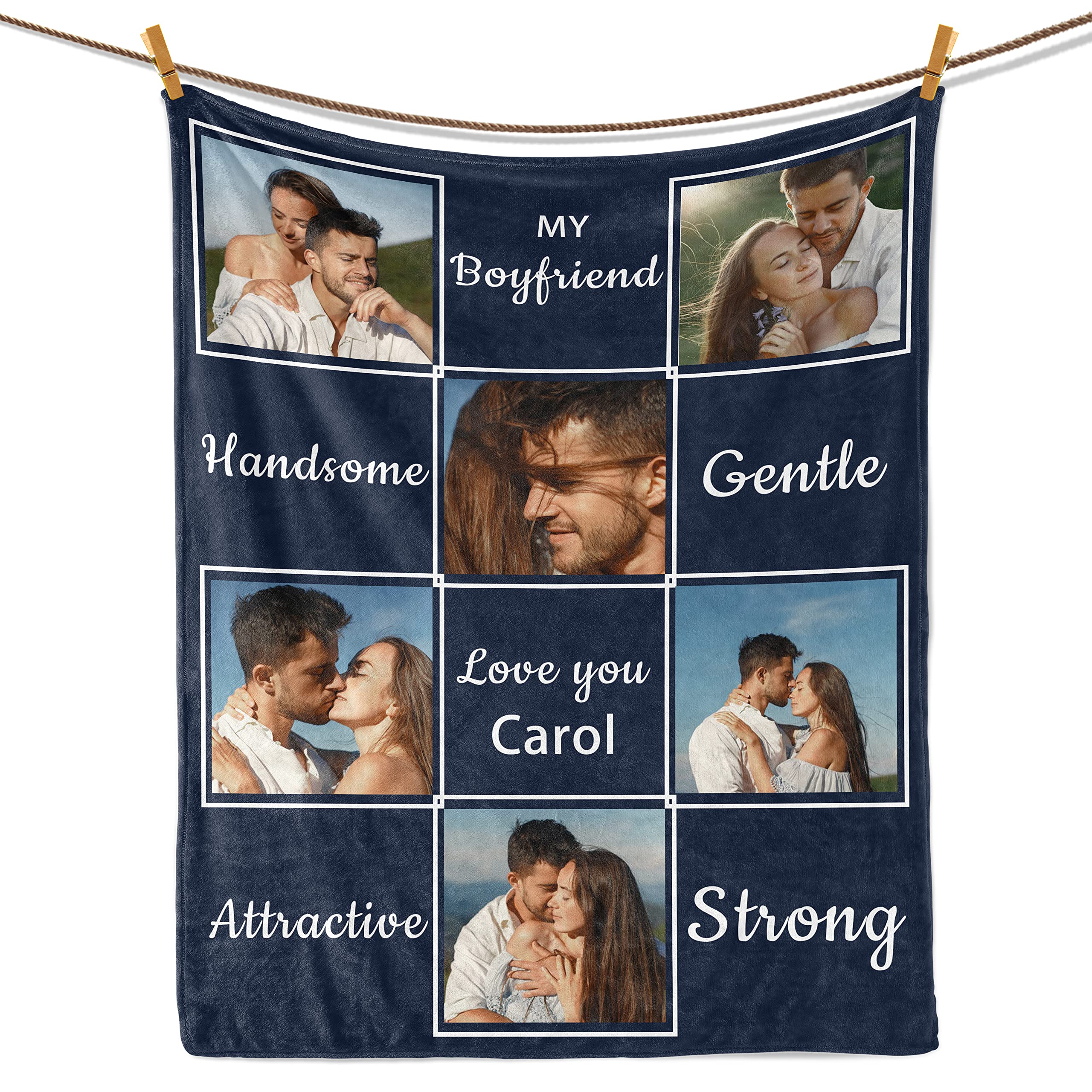 Personalized Couple Blankets - Custom Anniversary & Valentine's Day Gifts for Him, Boyfriend Birthday Present, Long Distance Relationship Gift Idea - Perfect for Romantic Nights & Cozy Home Decor