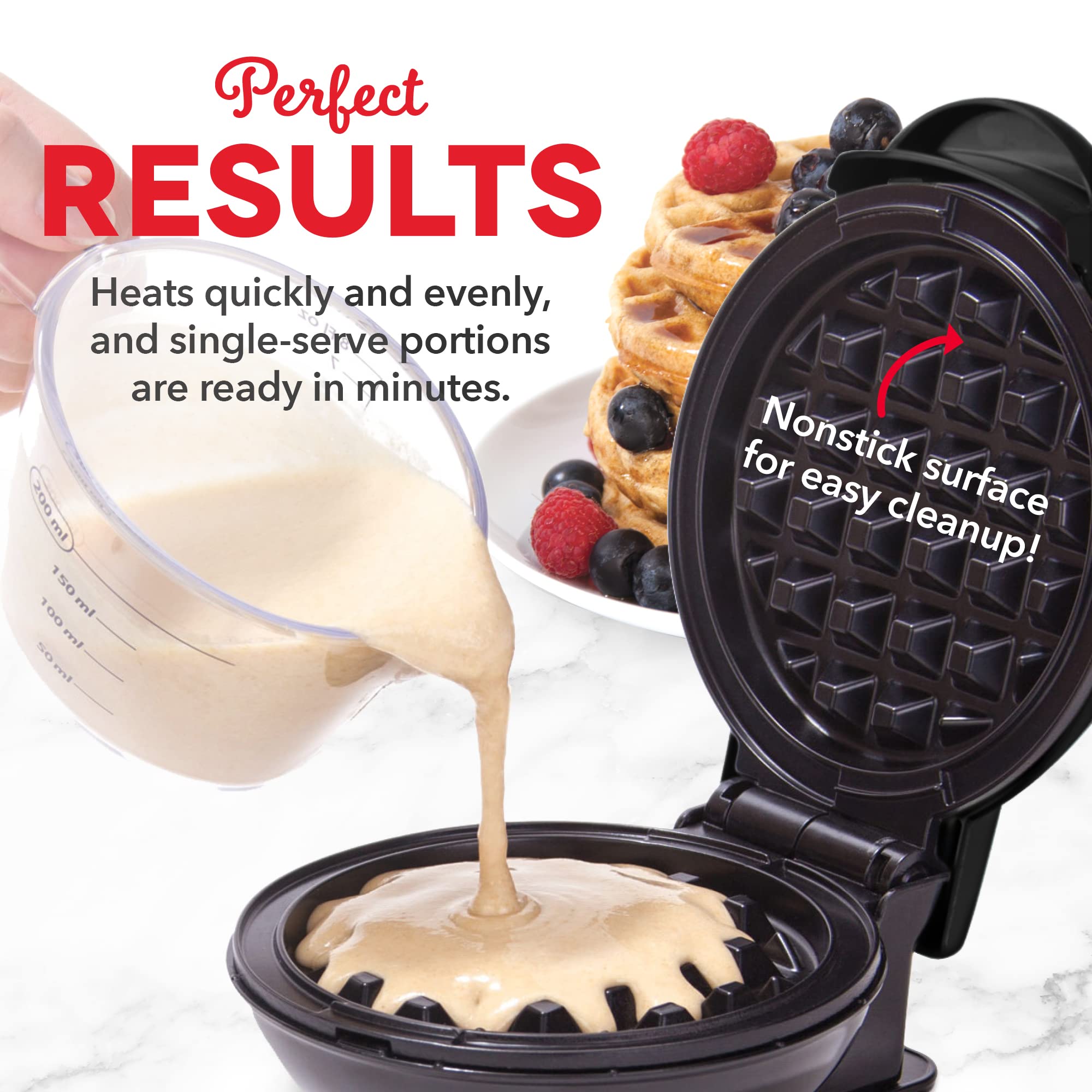 DASH Mini Waffle Maker and Griddle Set - 2-in-1 Breakfast Appliance for Waffles, Pancakes & More - Perfect for Small Kitchens, Dorms & Camping - Black