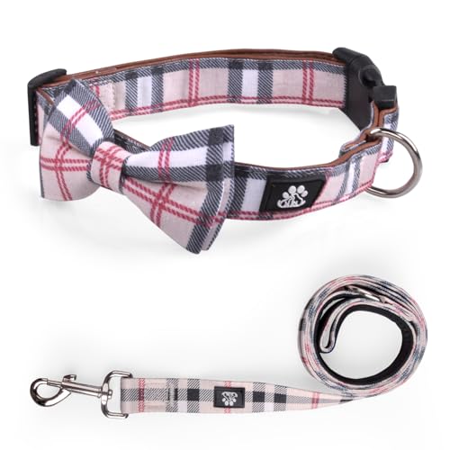 Checkered Beige(Collar+Bowtie+Leash)