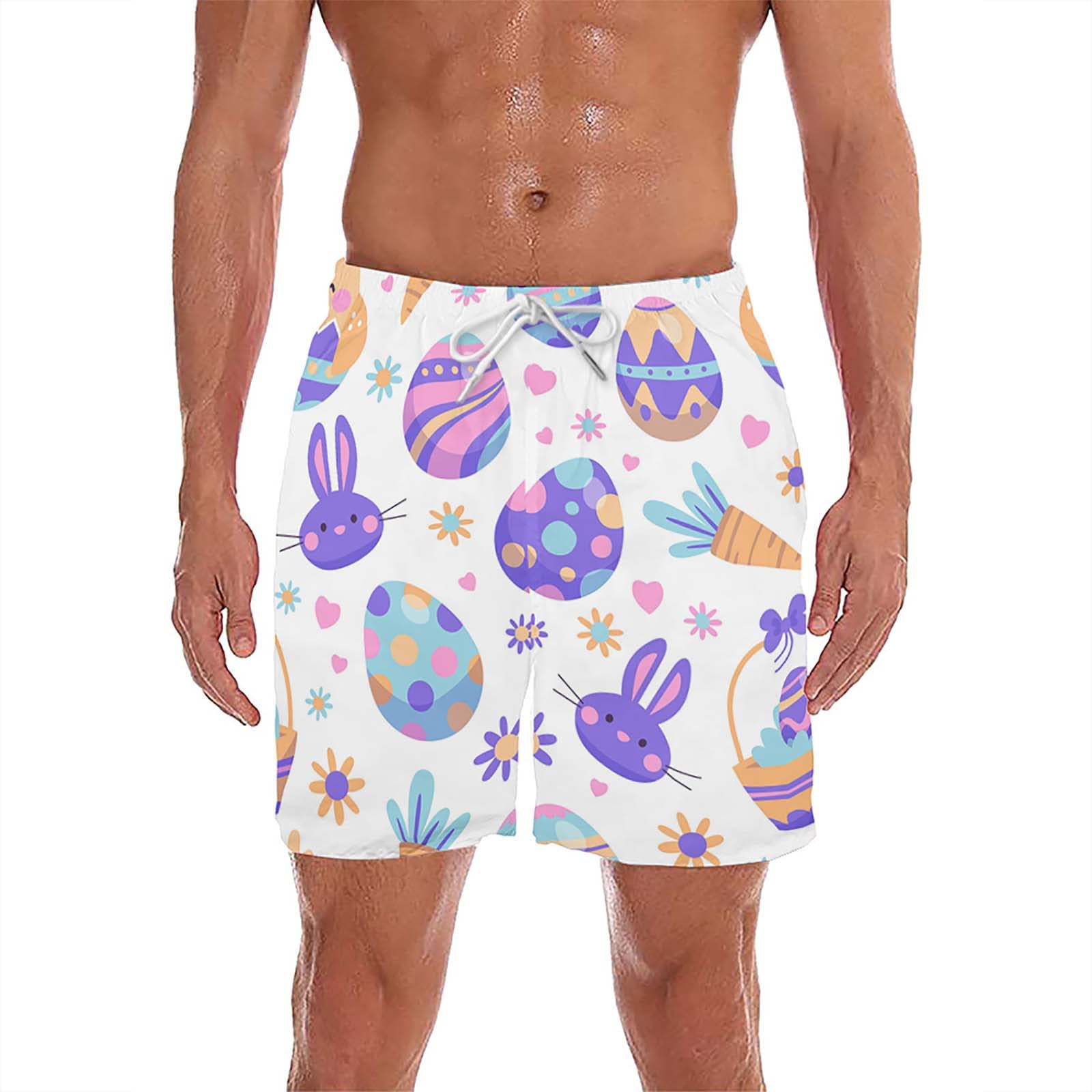**Men's Easter Swim Shorts 2022 - Summer Beach Shorts with Pockets, Loose Fit Quick-Dry Swimwear for Swimming, Gym & Outdoor Activities**    **Usage Scenarios:** Perfect for beach vacations, pool parties, gym workouts, hiking, and casual summer outings.