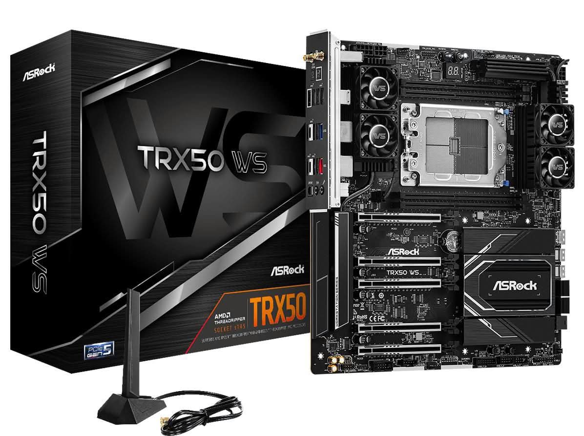 ASRock TRX50 WS AMD TRX50 Socket sTR5 Extended ATX Motherboard - High-Performance Workstation & Content Creation PC Build for 3D Rendering, Video Editing & Gaming