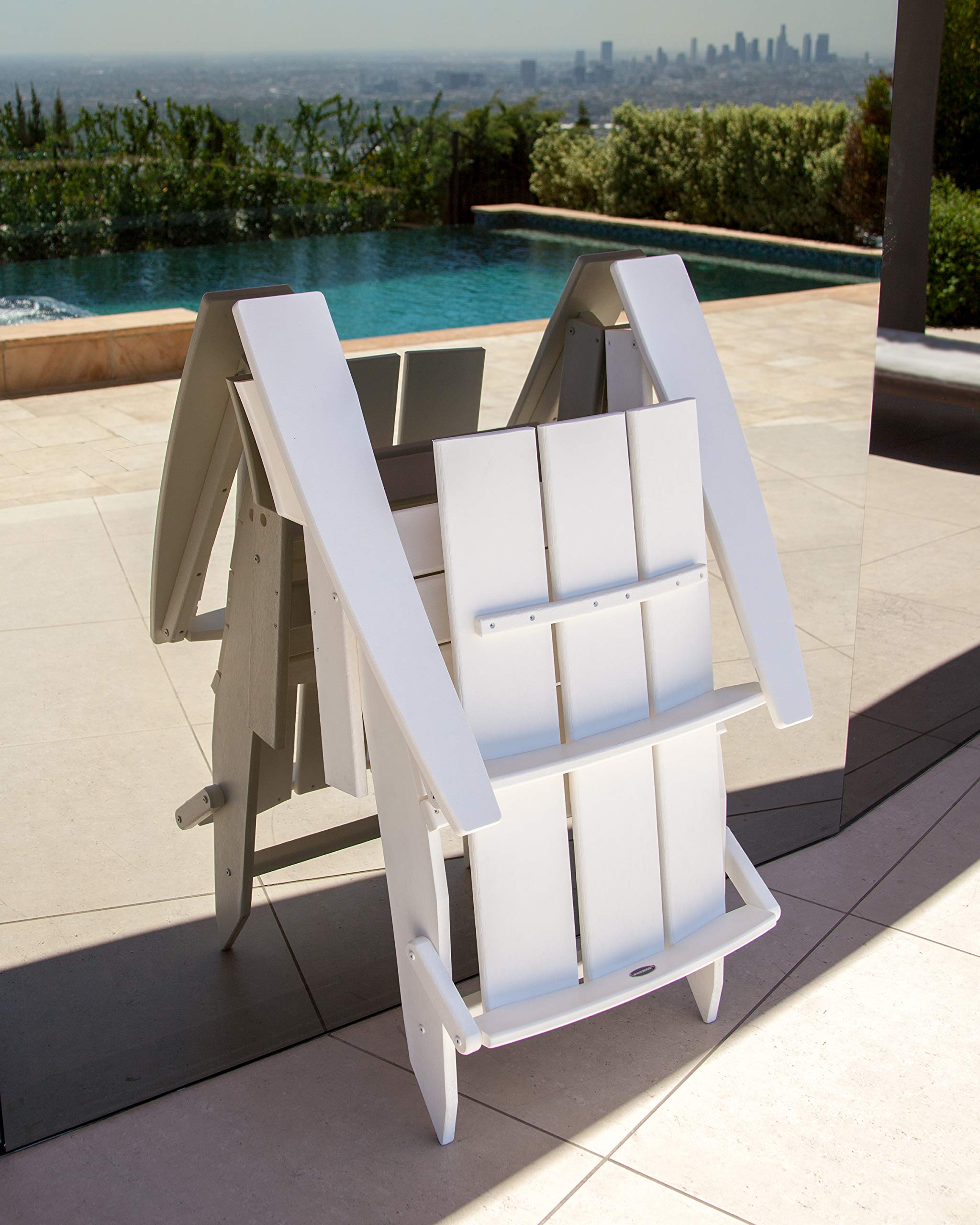 POLYWOOD Modern Folding Adirondack Chair - Durable Outdoor Furniture for Patio, Garden, Poolside & Backyard Relaxation
