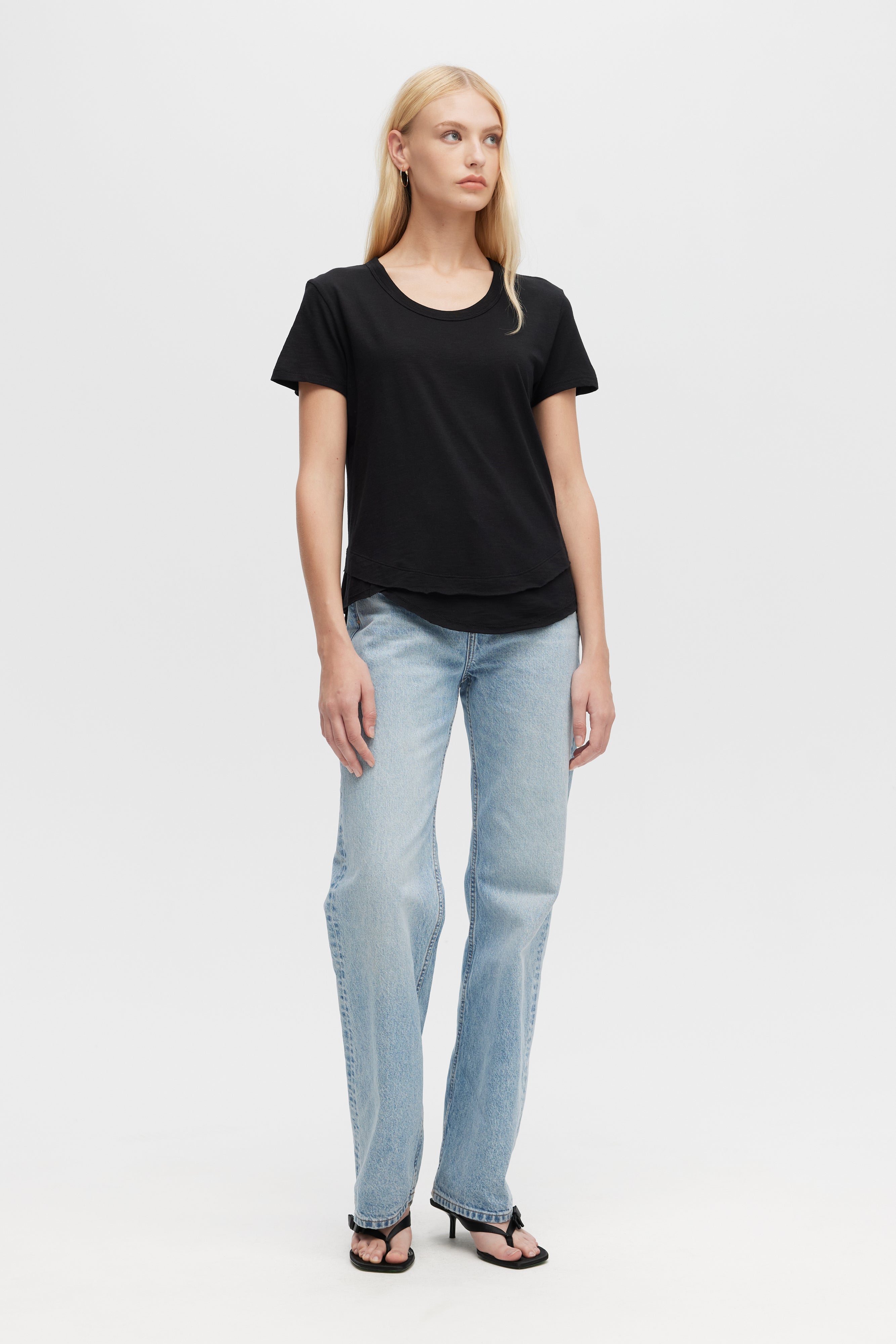 AVA MOCK LAYER T-SHIRT for Women - Stylish Layered Tee Shirt with Mock Neck Design - Perfect for Casual Wear, Work Outfits & Everyday Fashion