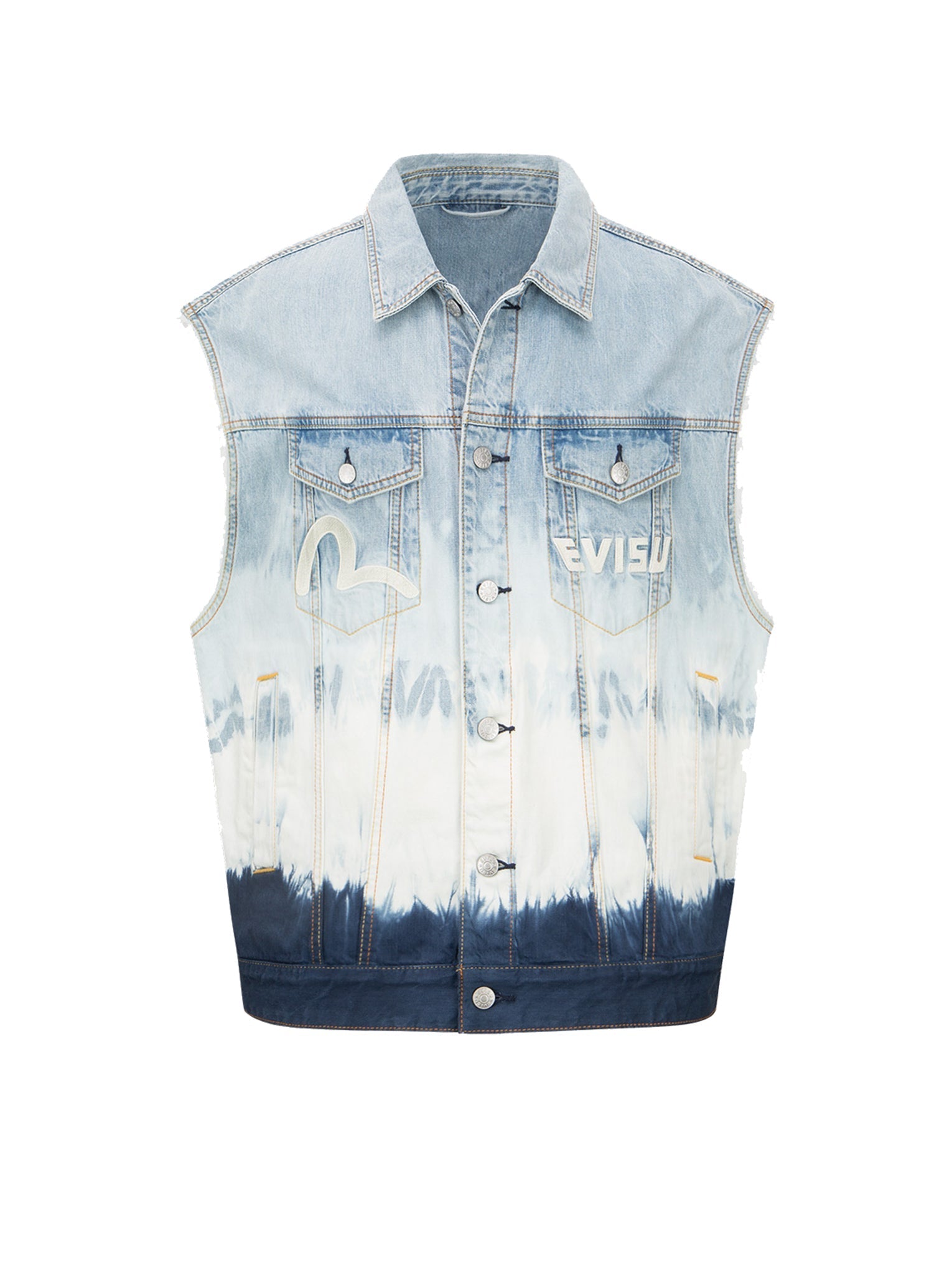 Daicock Vintage Tie-Dye Denim Vest for Men & Women - Distressed Lightweight Jacket for Casual Wear, Music Festivals & Street Style