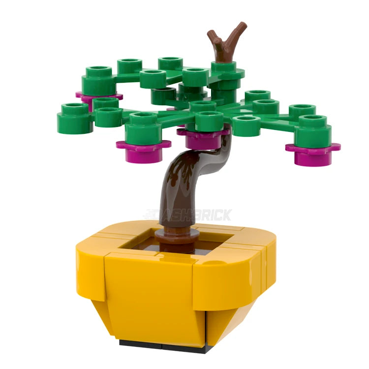 LEGO Brickanicals #2 Bonsai Tree Building Kit - Creative DIY MiniMOC Set with Bright Orange Pot - Perfect for Home Decor, Office Display & Gift for LEGO Enthusiasts