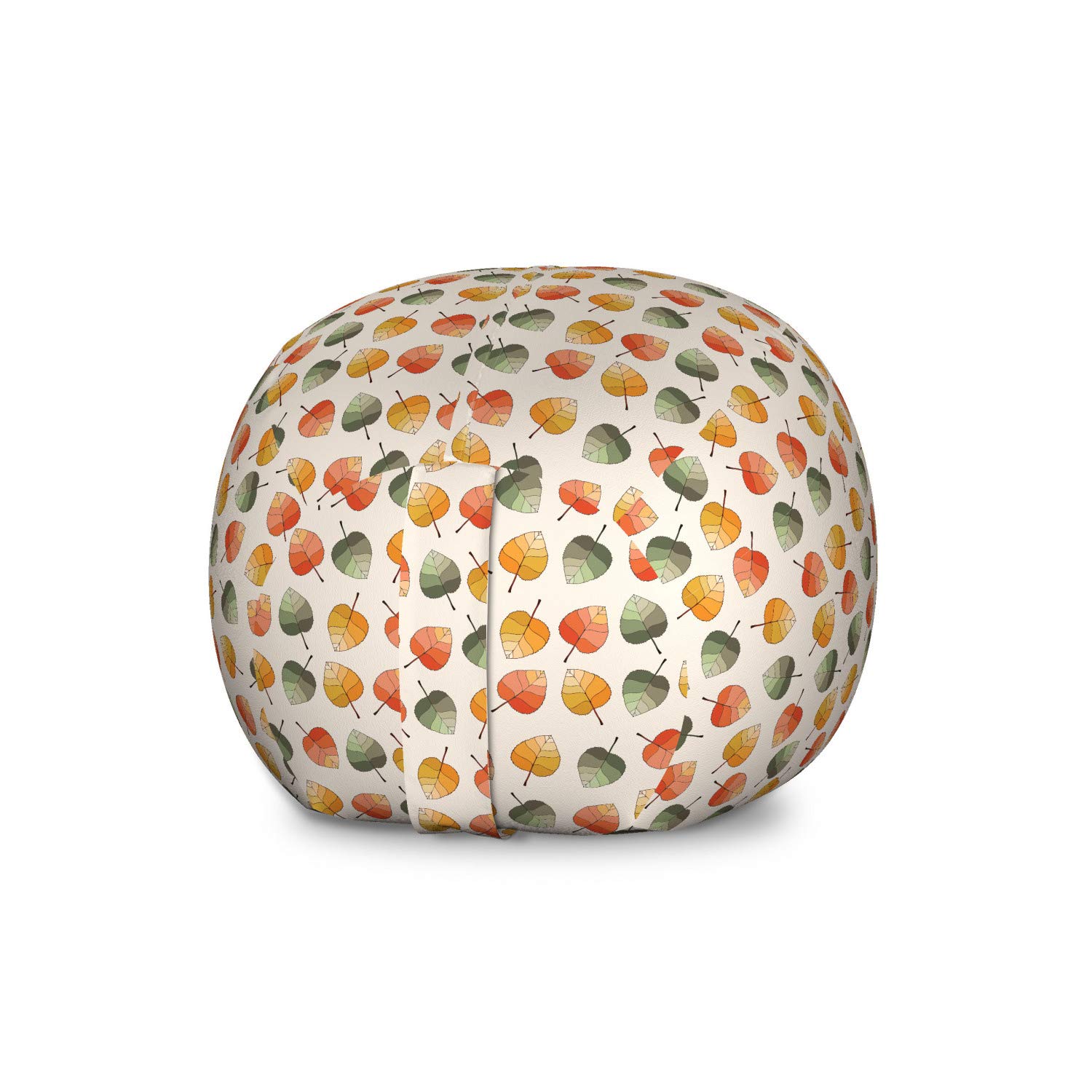 Ambesonne Large Washable Toy Storage Bag Chair with Colorful Abstract Autumnal Leaves Print - Organizer for Stuffed Animals, Kids Room Decor, Playroom Storage (Eggshell/Multicolor) - Perfect for Nursery, Bedroom & Play Area Organization