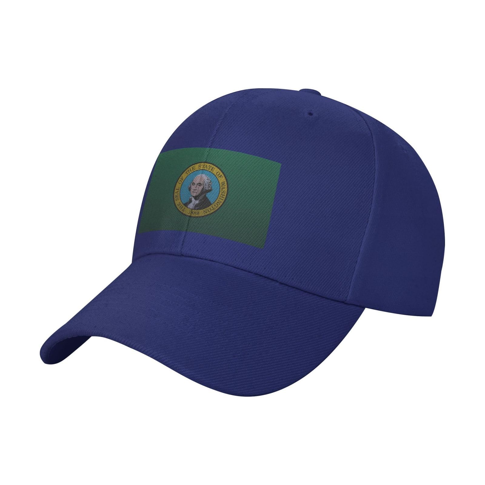 Washington State Flag Knit Baseball Cap for Men & Women - Adjustable Trucker Hat with Vintage Style | Perfect for Outdoor Activities, Sports, and Casual Wear