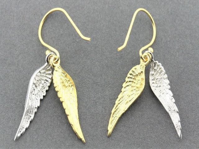 22K Gold Over Silver Asherah Wings Earrings - Elegant Boho Jewelry for Women, Perfect for Parties, Weddings & Everyday Wear