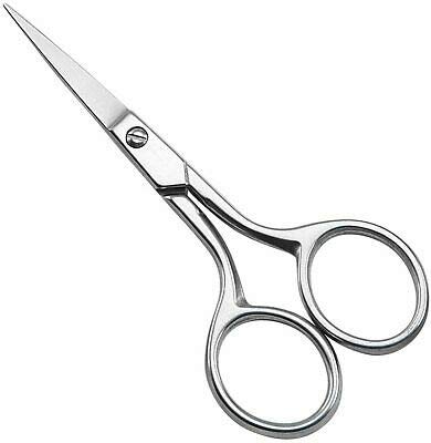 Stainless Steel Nose Hair Scissors 4.5 Inch - Precision Eyebrow, Beard & Eyelash Trimmer for Men & Women | Sharp Fine Tip for Grooming, Cuticle Care & Personal Hygiene | Perfect for Salon, Travel & Home Use