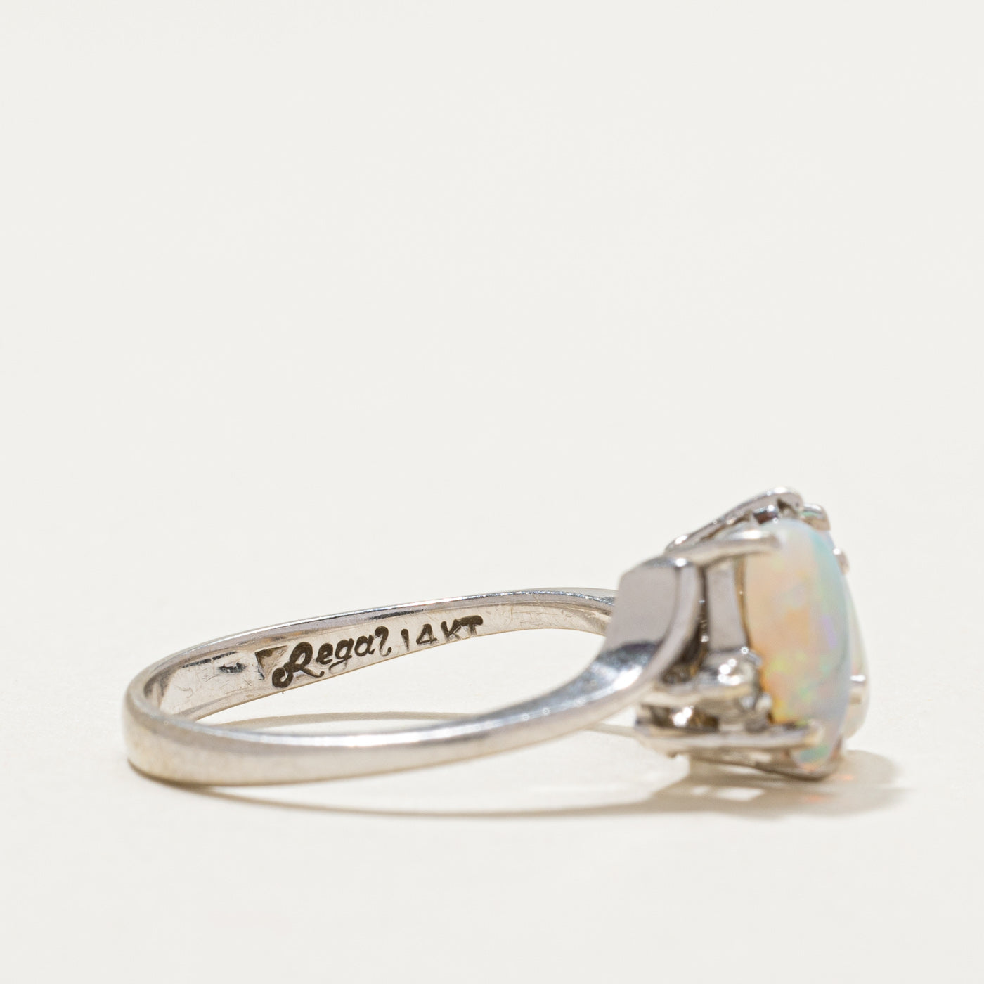 Toi et Moi Pear Opal & Diamond Ring - 0.80ctw Opal & 0.08ctw Diamond - Size 7 - Elegant Engagement, Anniversary, or Gift Jewelry for Women