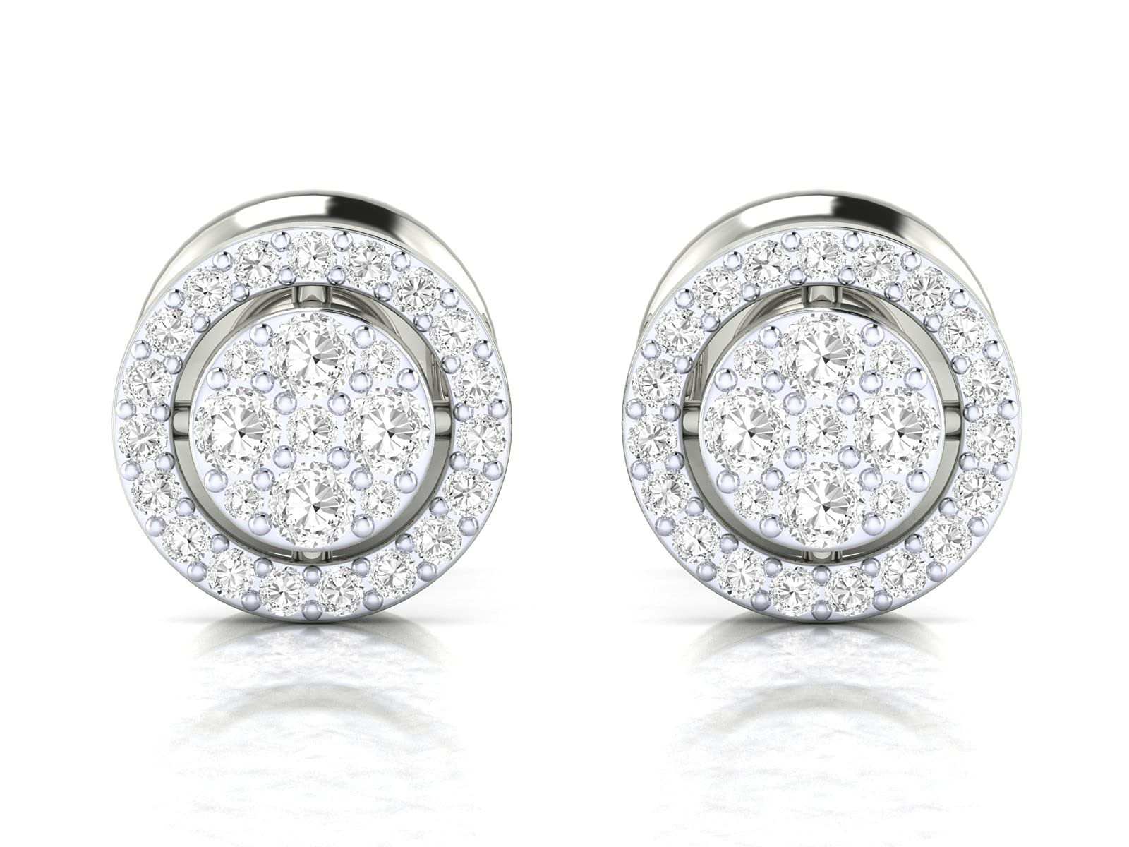 18K Gold Diamond Stud Earrings for Women - 0.6ct Round Natural Diamonds in White/Yellow/Rose Gold - Perfect for Weddings, Anniversaries & Everyday Elegance