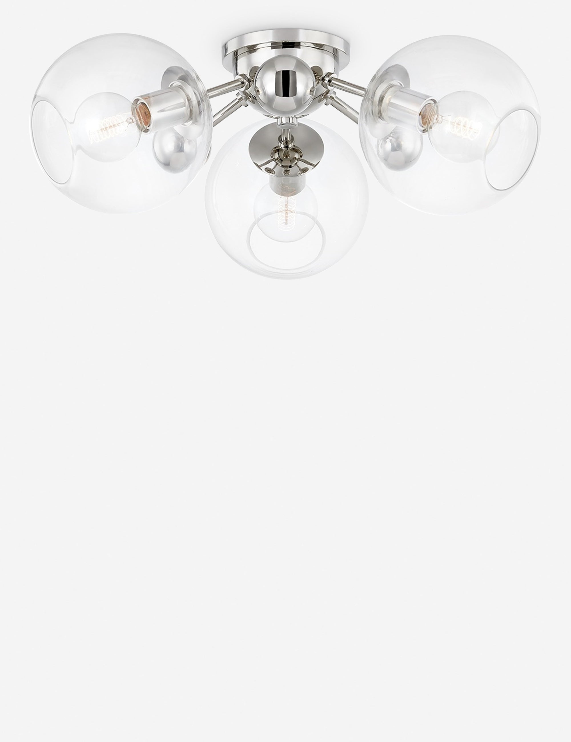 Crystal Semi Flush Mount Ceiling Light Fixture - Modern Elegant Glass Shade for Dining Room, Bedroom, Hallway & Foyer Lighting
