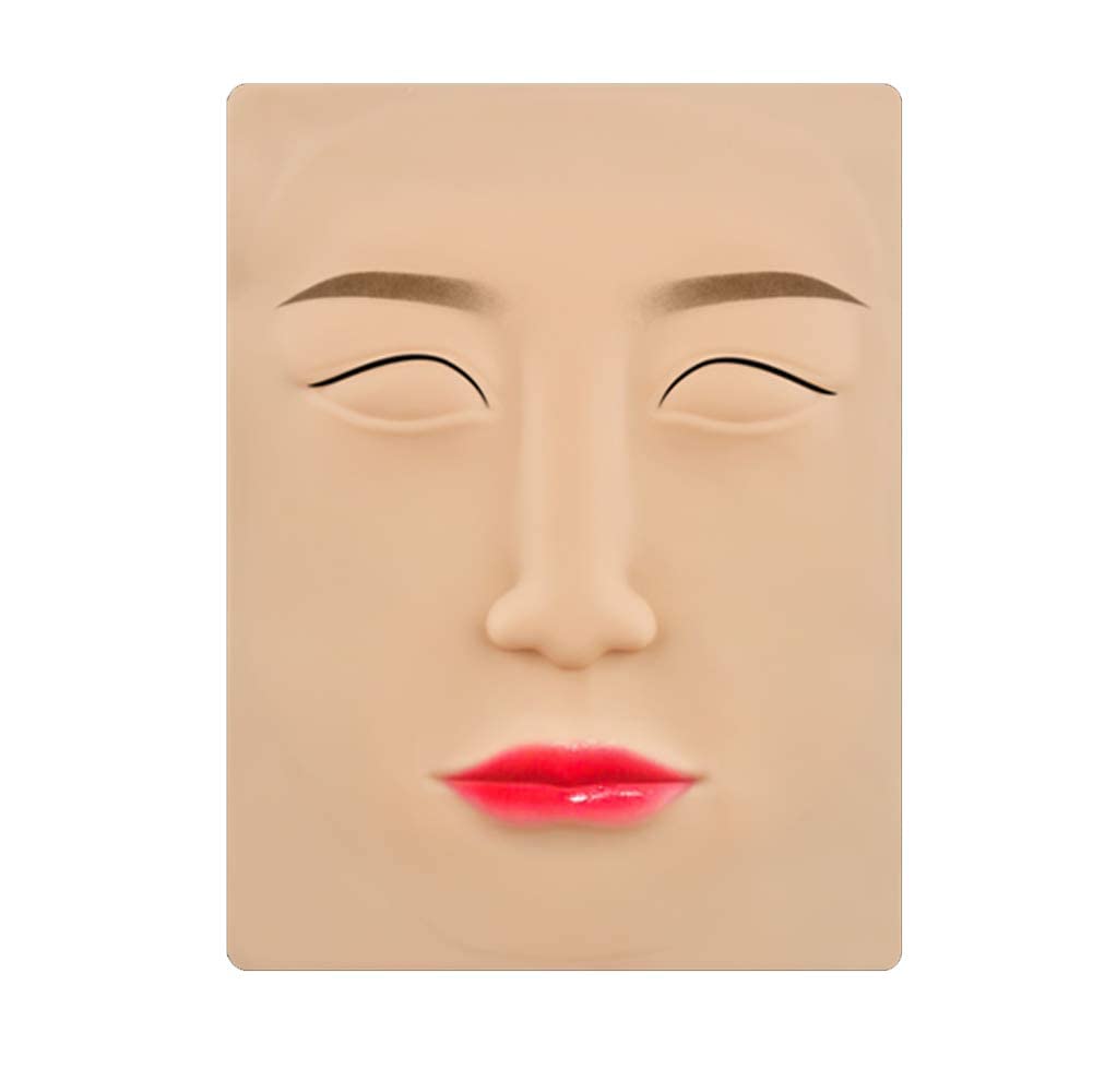 3D Microblading Practice Skin - 2 Sheets 7.5x5.7 Inch Fake Skin for Eyebrow, Eyeliner & Lip Tattoo Training - Permanent Makeup Tattoo Practice for Beginners & Professionals - Ideal for Salon, Tattoo Studio & Home Practice