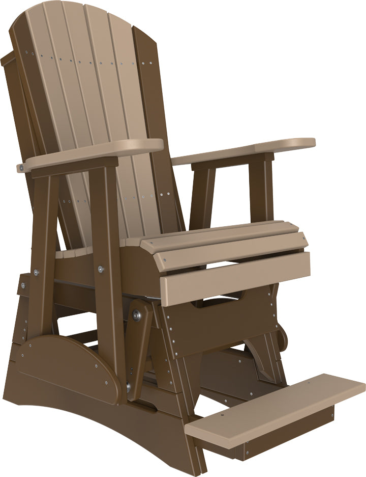 LuxCraft 2-Foot Adirondack Balcony Glider Chair - Outdoor Patio Rocking Chair for Small Spaces, Porch, Deck & Garden Relaxation