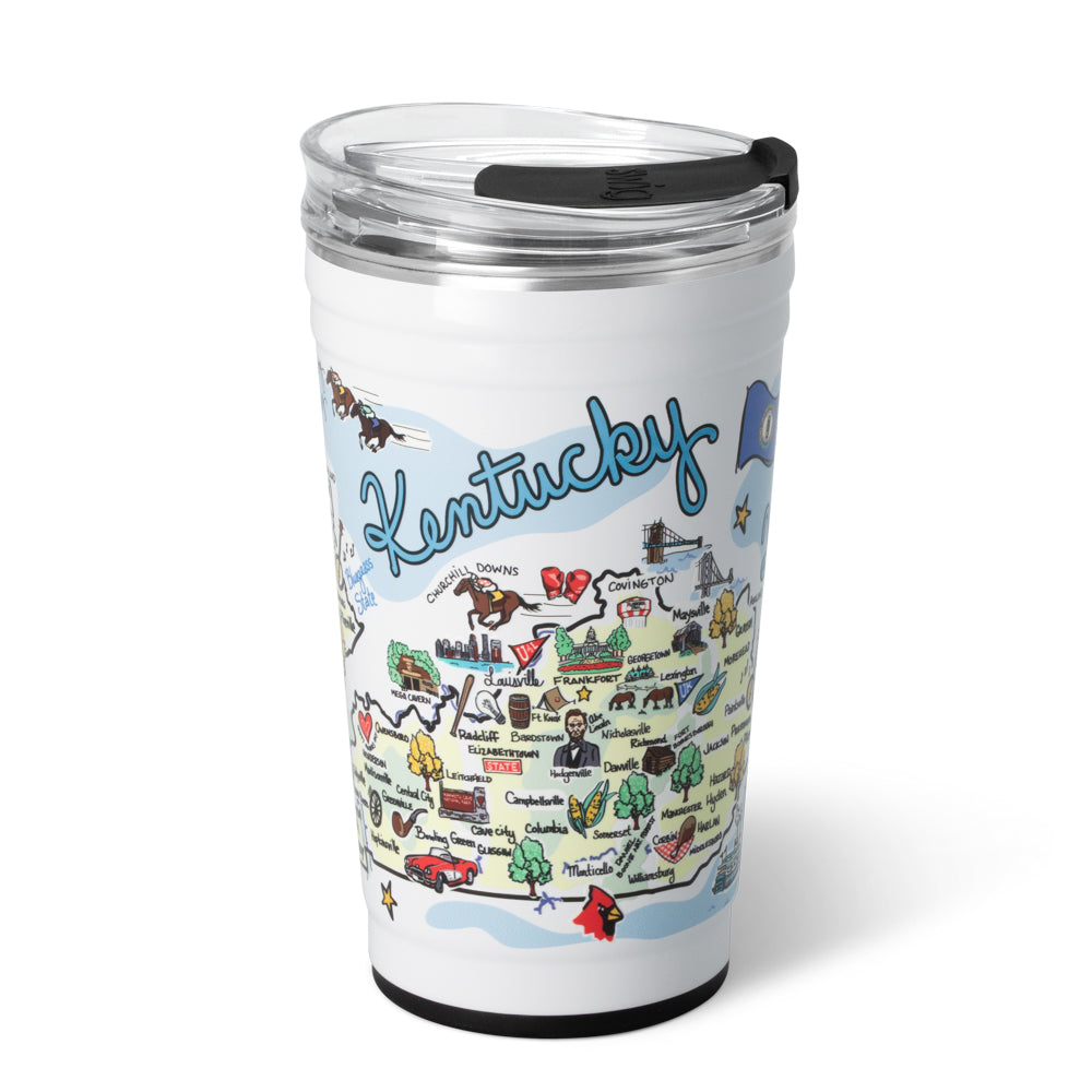 24oz Kentucky Party Cups - Bulk Disposable Plastic Cups for Parties, BBQs, Tailgating & Events - Durable & Shatterproof Drinking Cups for Beer, Cocktails & Beverages