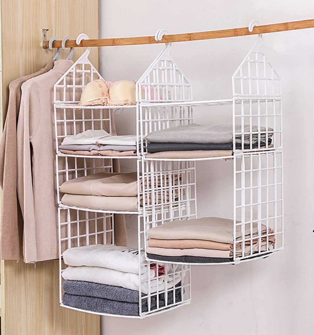 Foldable Hanging Closet Organizer - 5-Layer Space Saving Wardrobe Storage Rack for Clothes, Shoes & Accessories | Perfect for Small Spaces, Dorm Rooms & Apartment Organization