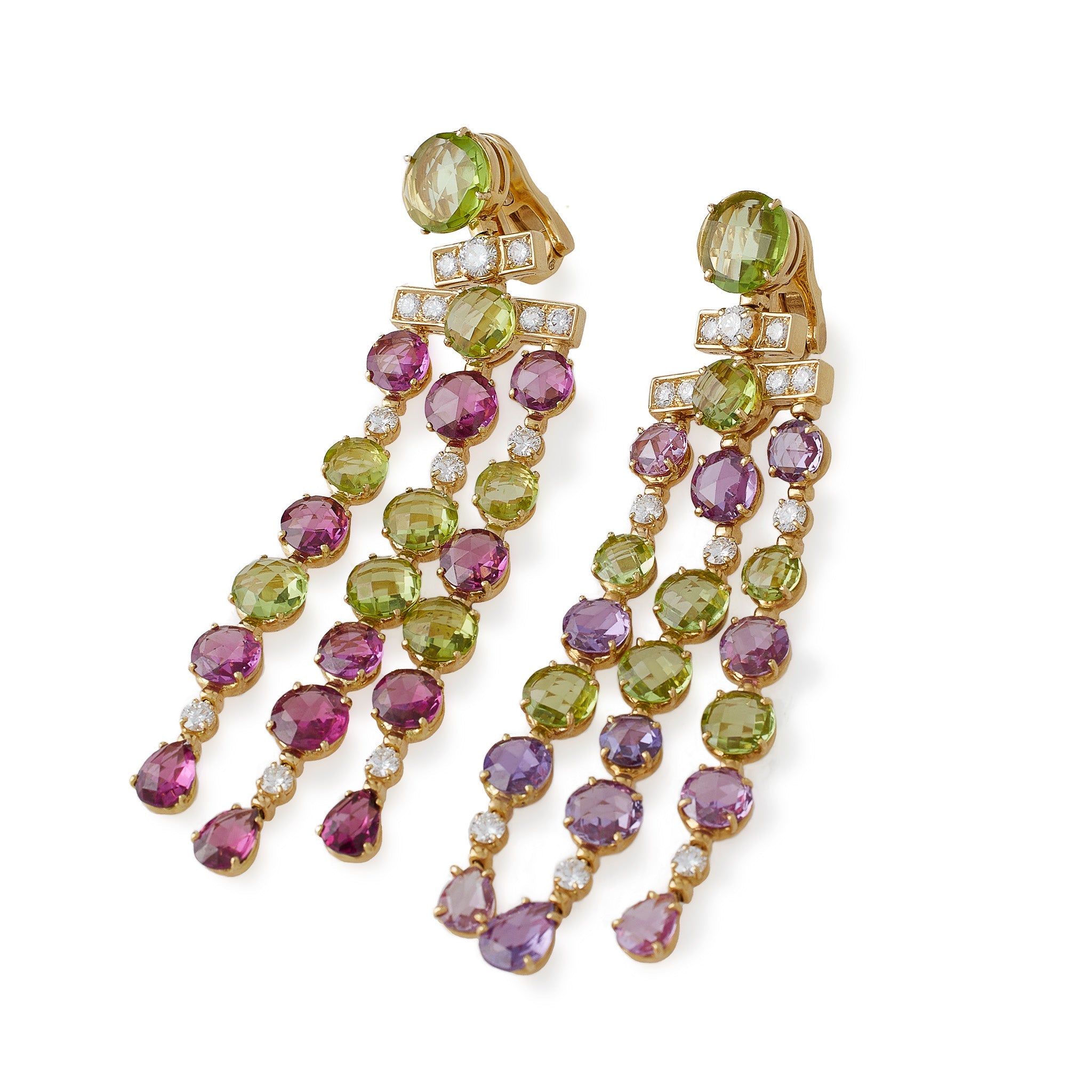 Bulgari Rome Tourmaline & Peridot Drop Pendant Earrings | Luxury Gemstone Jewelry for Women | Perfect for Weddings, Parties & Special Occasions