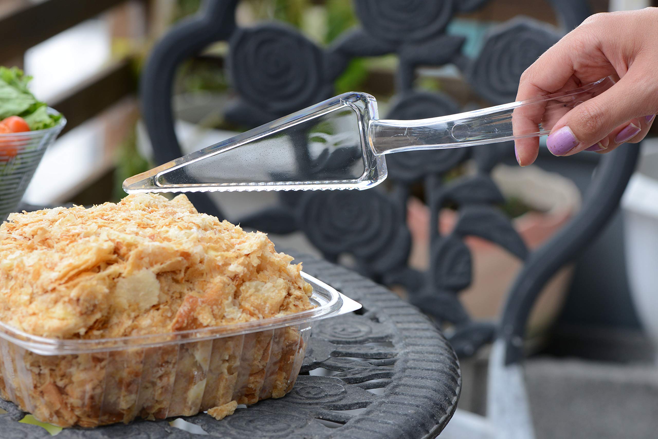 3 Pack 10 Inch Clear Disposable Plastic Cake Servers - Pie Serving Utensils, Cake Lifters & Cutters for Weddings, Parties, Catering | Premium Dessert Serving Tools for Cakes, Pies, Pastries & More