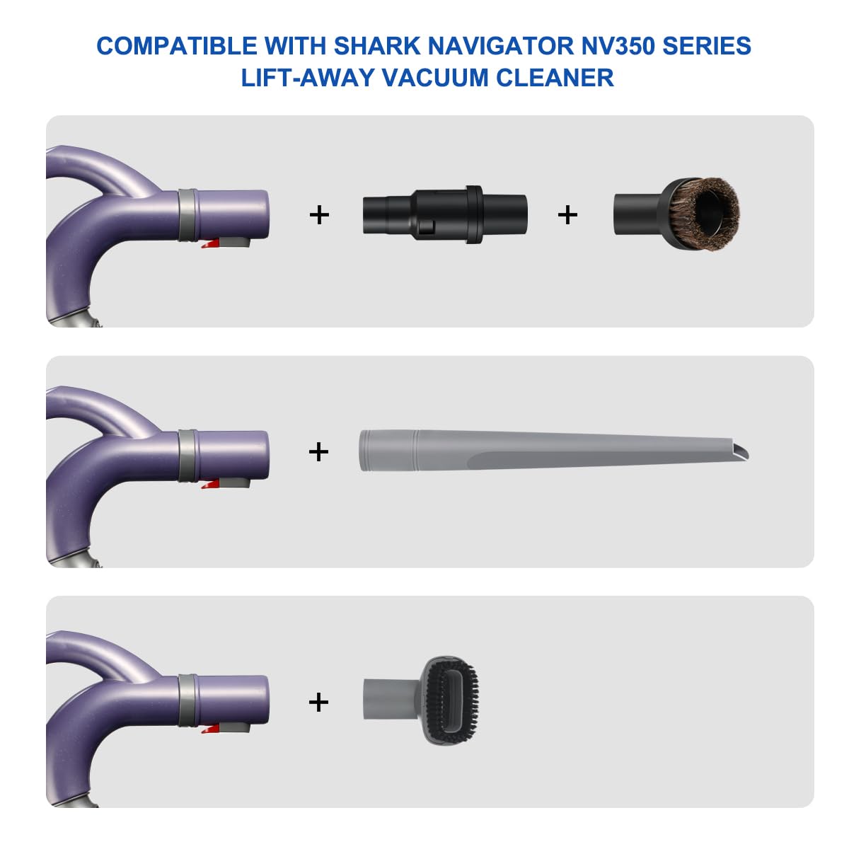 LANMU Vacuum Attachments Compatible with Shark Navigator NV350 NV351 NV352 NV356E & Rotator NV500 NV501 Series - Crevice Tool & Brush Accessories for Upright Vacuums | Perfect for Pet Hair, Stairs & Hard-to-Reach Areas