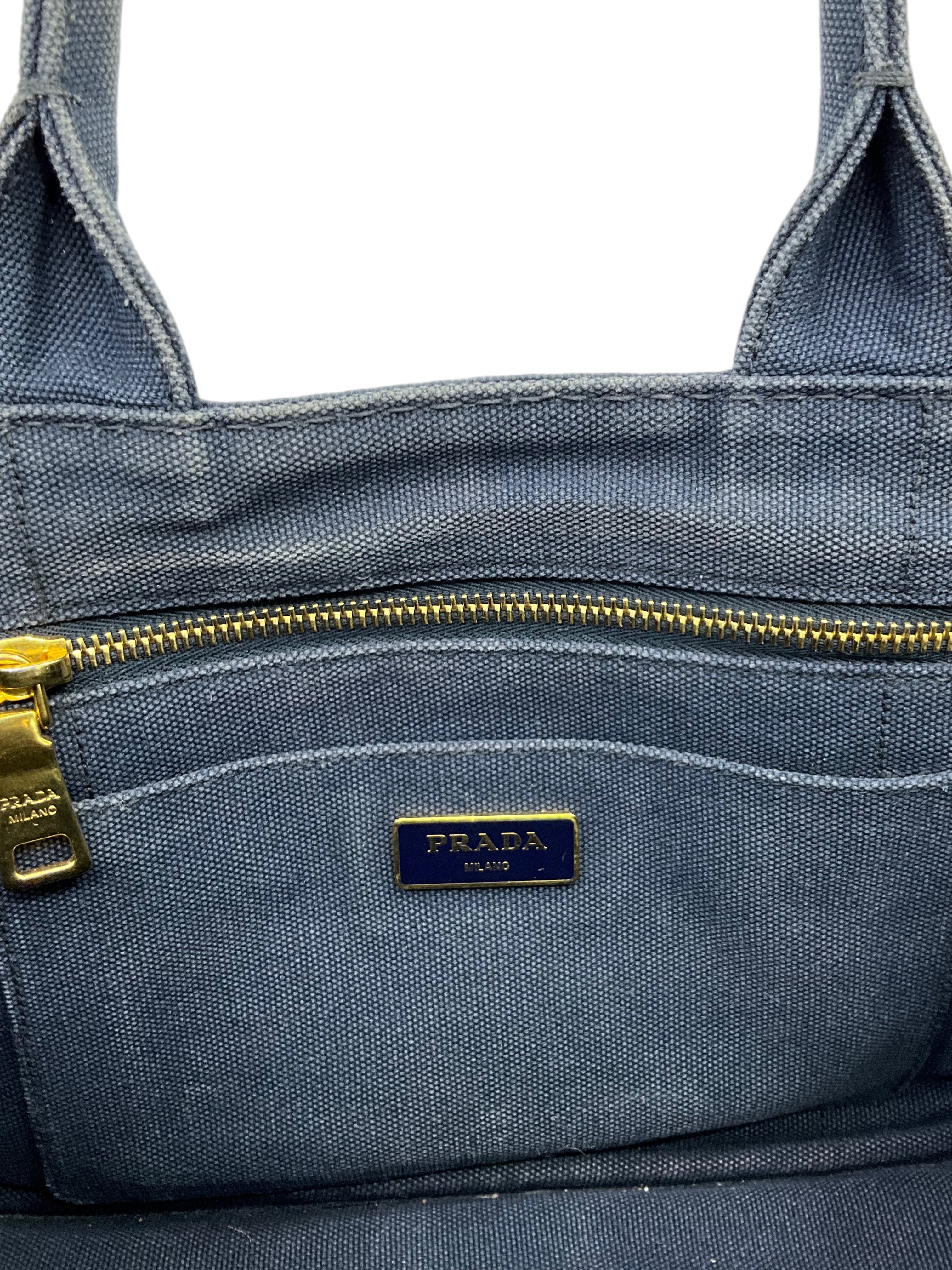 PRADA Canapa Convertible Canvas Small Tote Bag - Luxury Designer Handbag for Women | Perfect for Work, Travel & Everyday Use