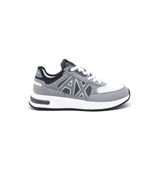 Armani Exchange Grey Sneakers for Men - Comfortable Casual Running Shoes for Walking, Gym & Everyday Wear