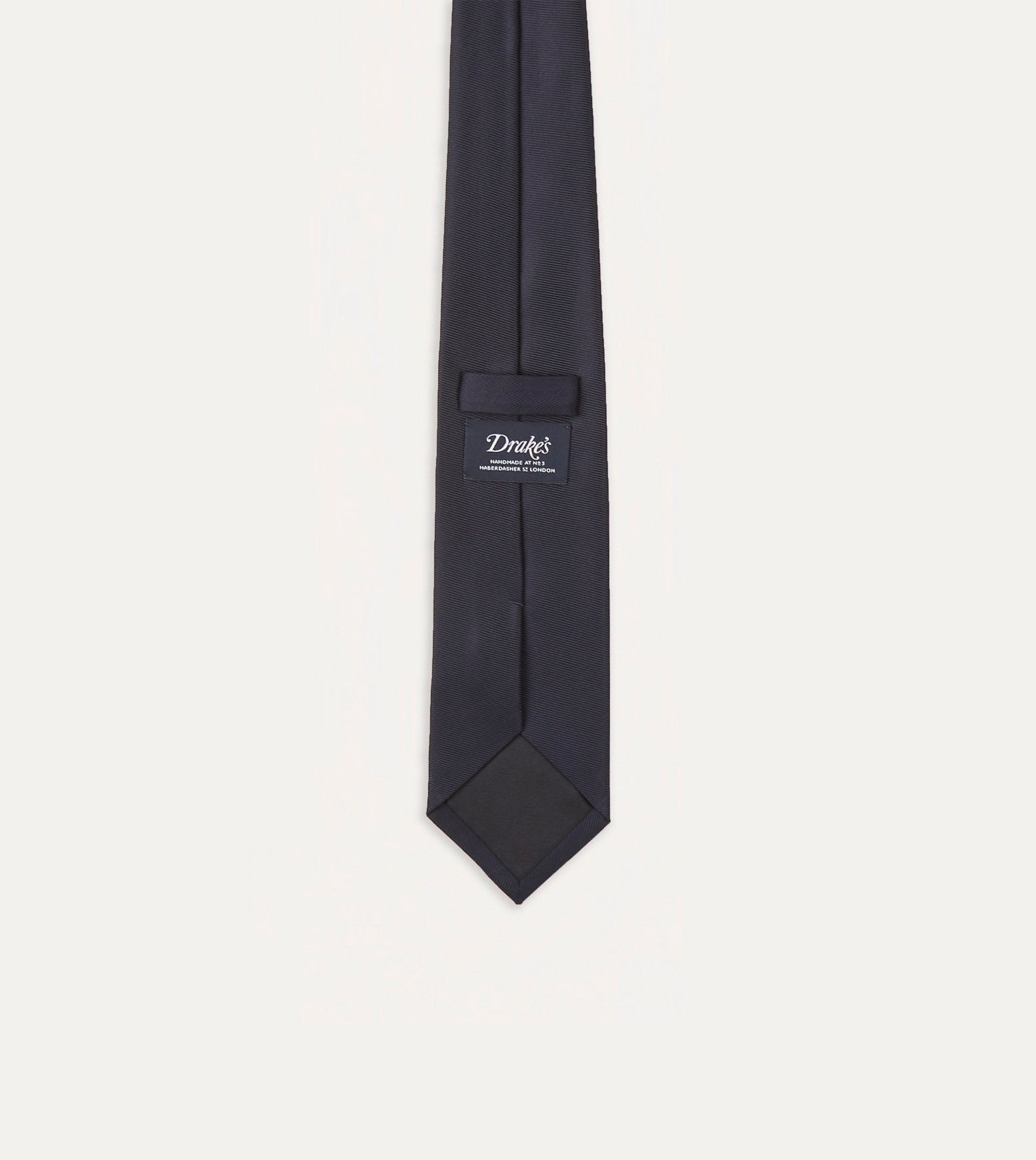 Premium Navy Blue Silk Twill Necktie with Tipped Design - Elegant Formal Tie for Business, Weddings & Special Occasions