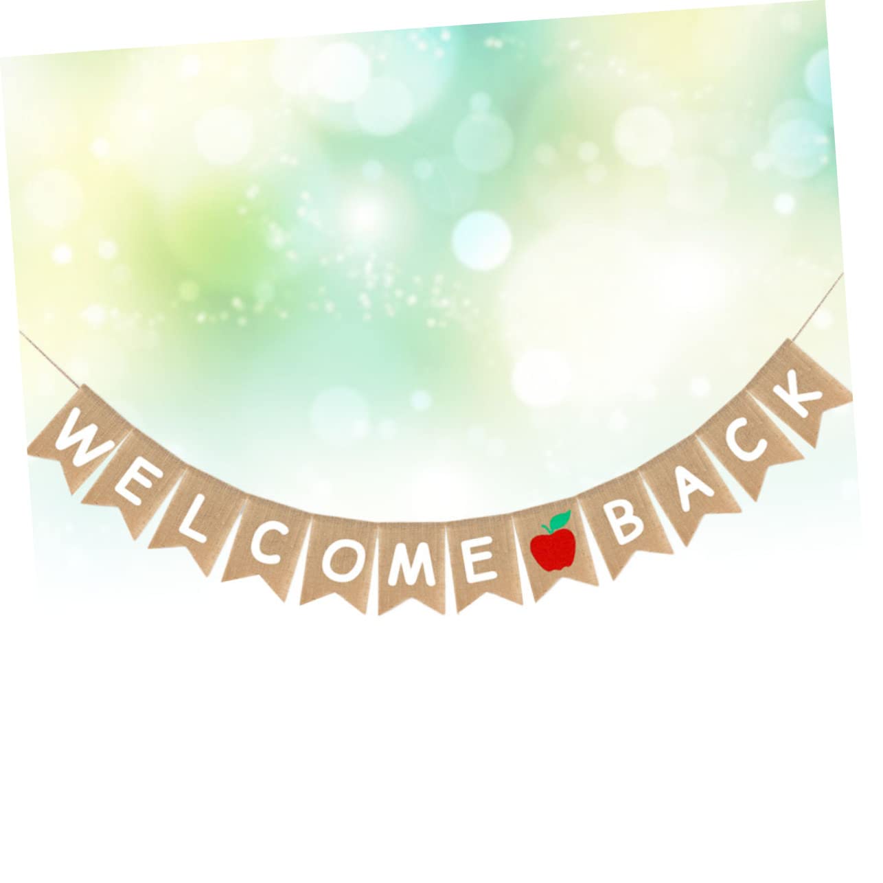 CAXUSD First Day of School Party Decorations - Welcome Back Bunting Banner & Burlap Pull Flag for Classroom, Bulletin Board, and Back to School Celebrations