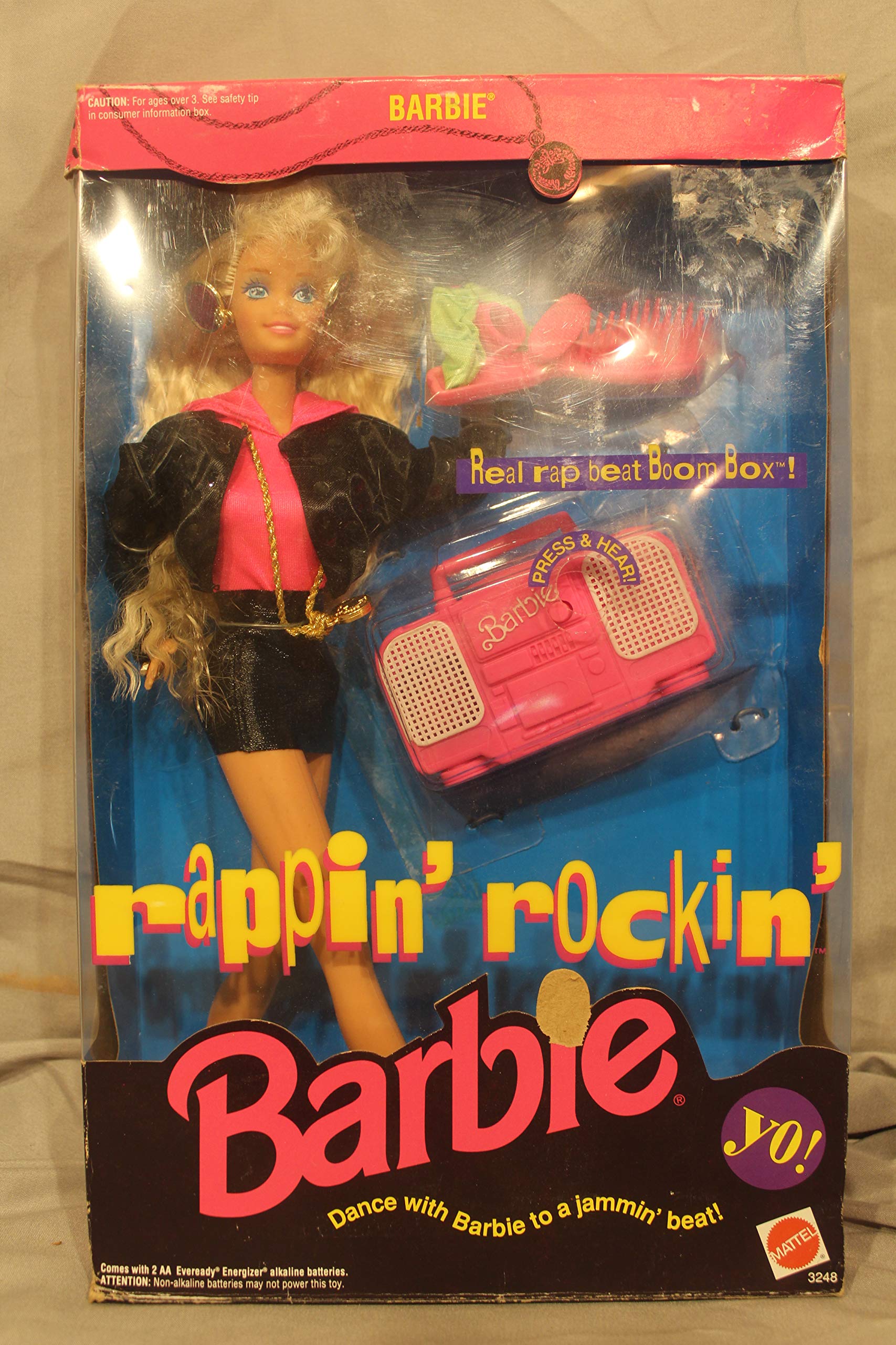 Original Rap & Rock Barbie Doll with Working Boom Box - 1991 Collectible Toy for Music Lovers & Nostalgic Gift for 90s Kids - Perfect for Display, Play & Retro Themed Parties