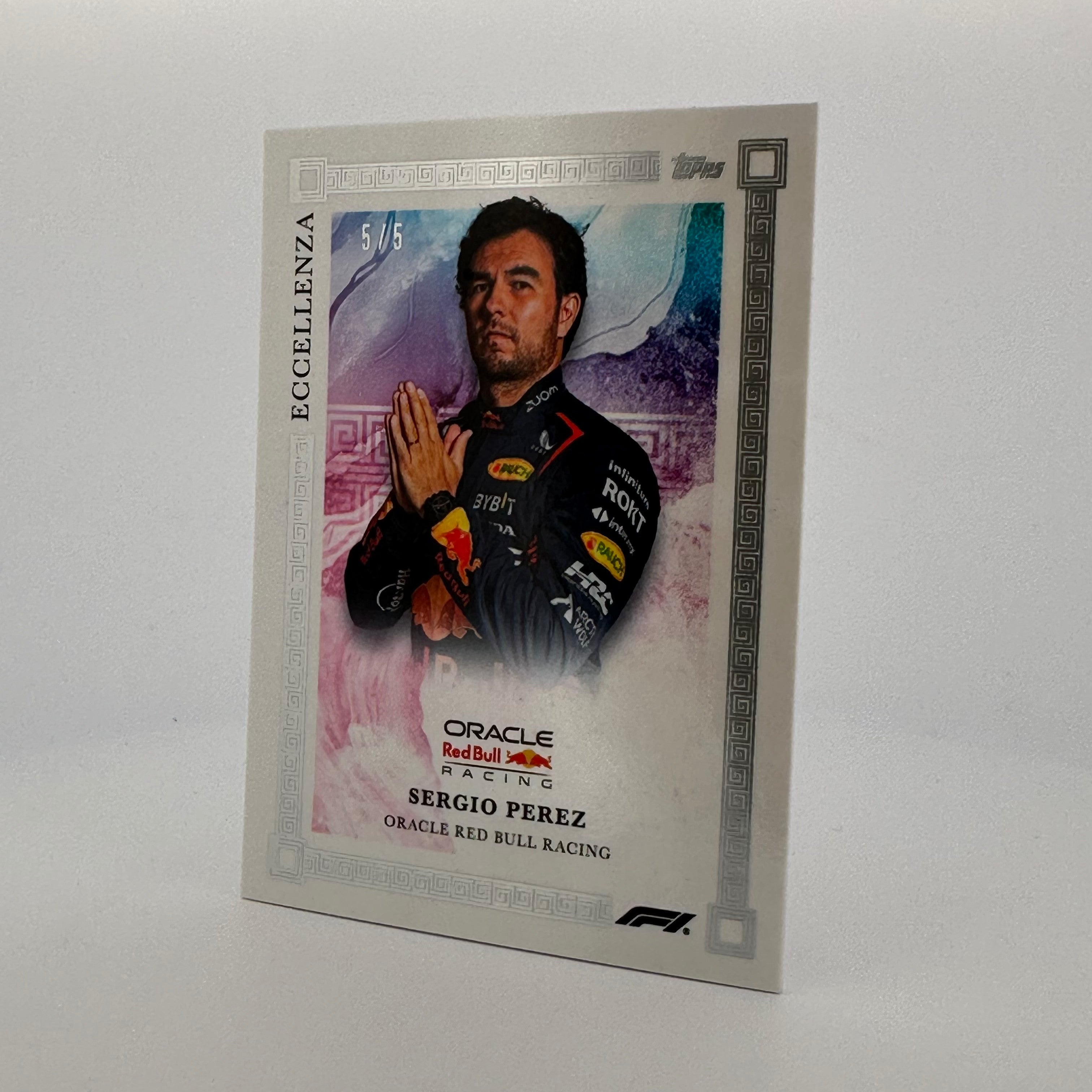 2023 Sergio Perez Rainbow 5/5 Eccellenza Trading Card - Perfect for F1 Collectors, Display Cases & Racing Memorabilia Collections