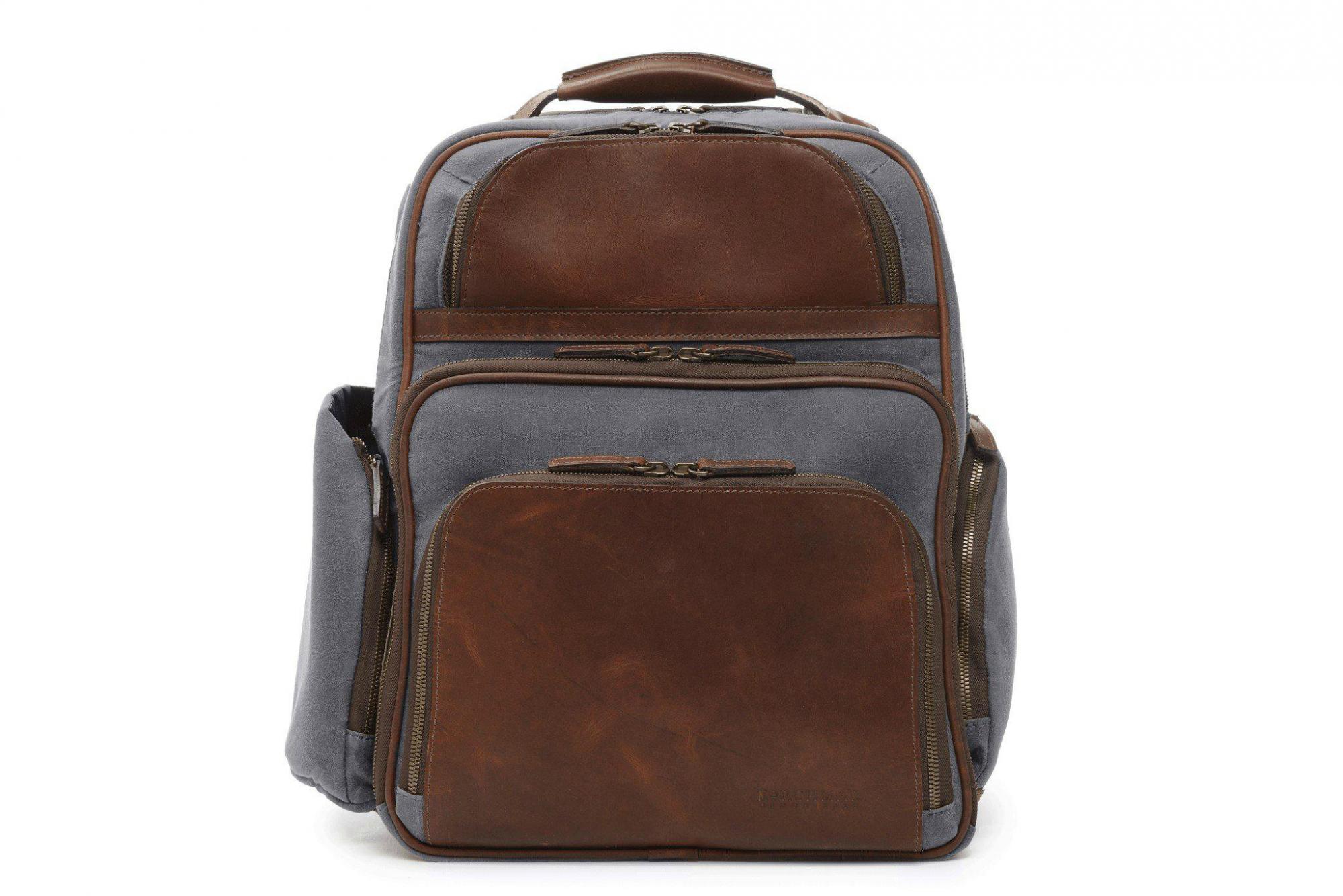 Korchmar Lux Mason Waxed Canvas & Leather Laptop Backpack - Stylish 15.6 Inch Business Bag for Work, Travel & College | Water-Resistant & Durable Design