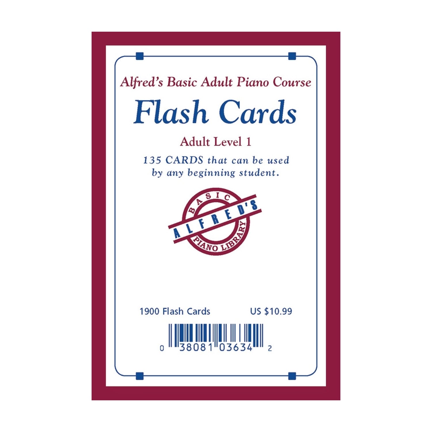 Alfred's Basic Adult Piano Course Flash Cards - Level 1 | Learn Piano Notes, Chords & Scales | Perfect for Beginners & Self-Study at Home
