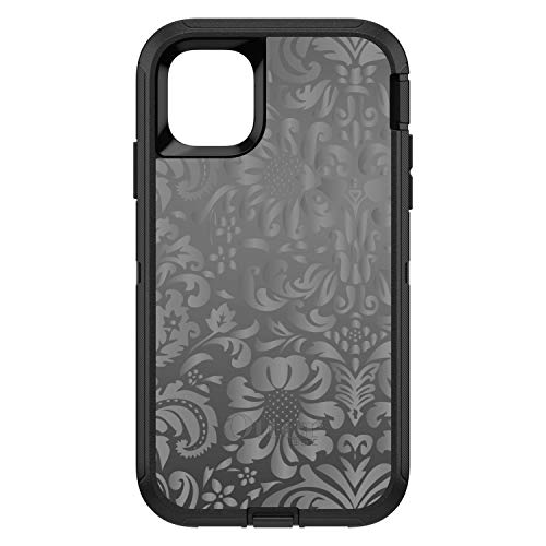 Shades of Grey Floral Pattern On Black Case