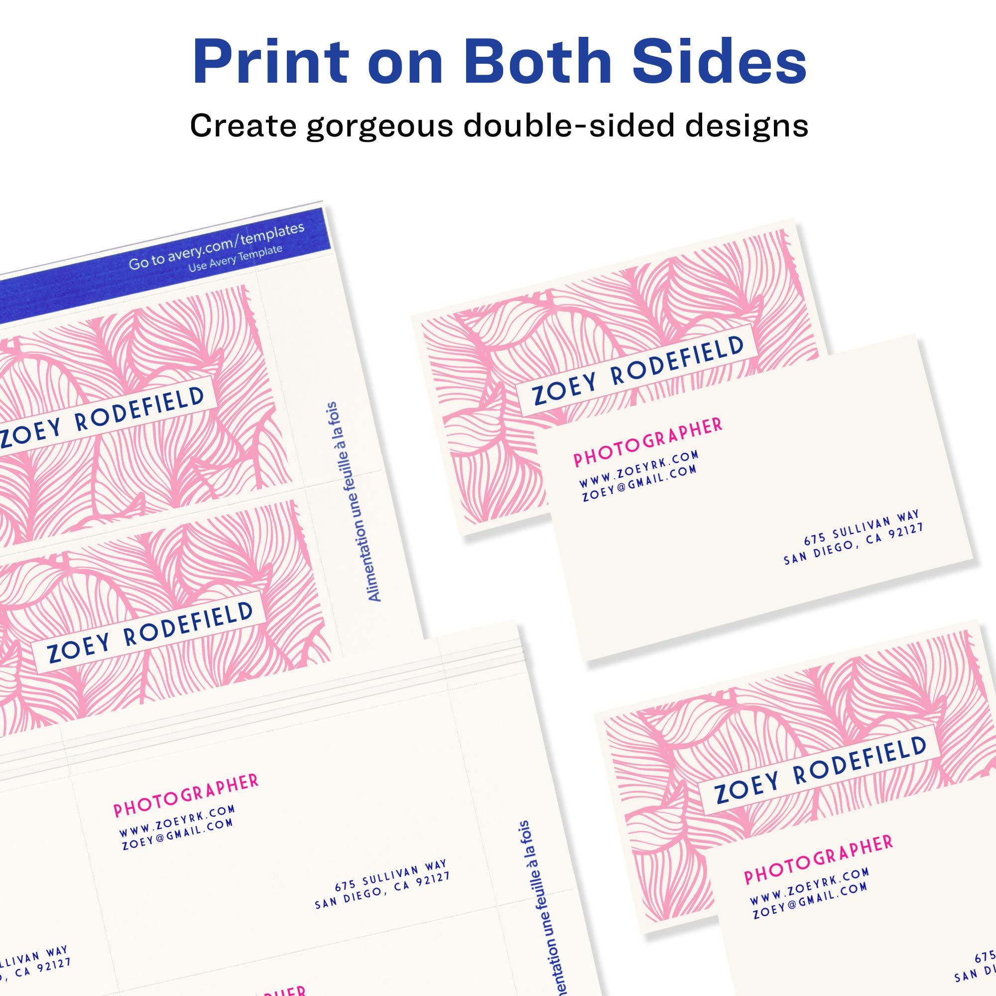 Avery Printable Business Cards with Sure Feed Technology - 2