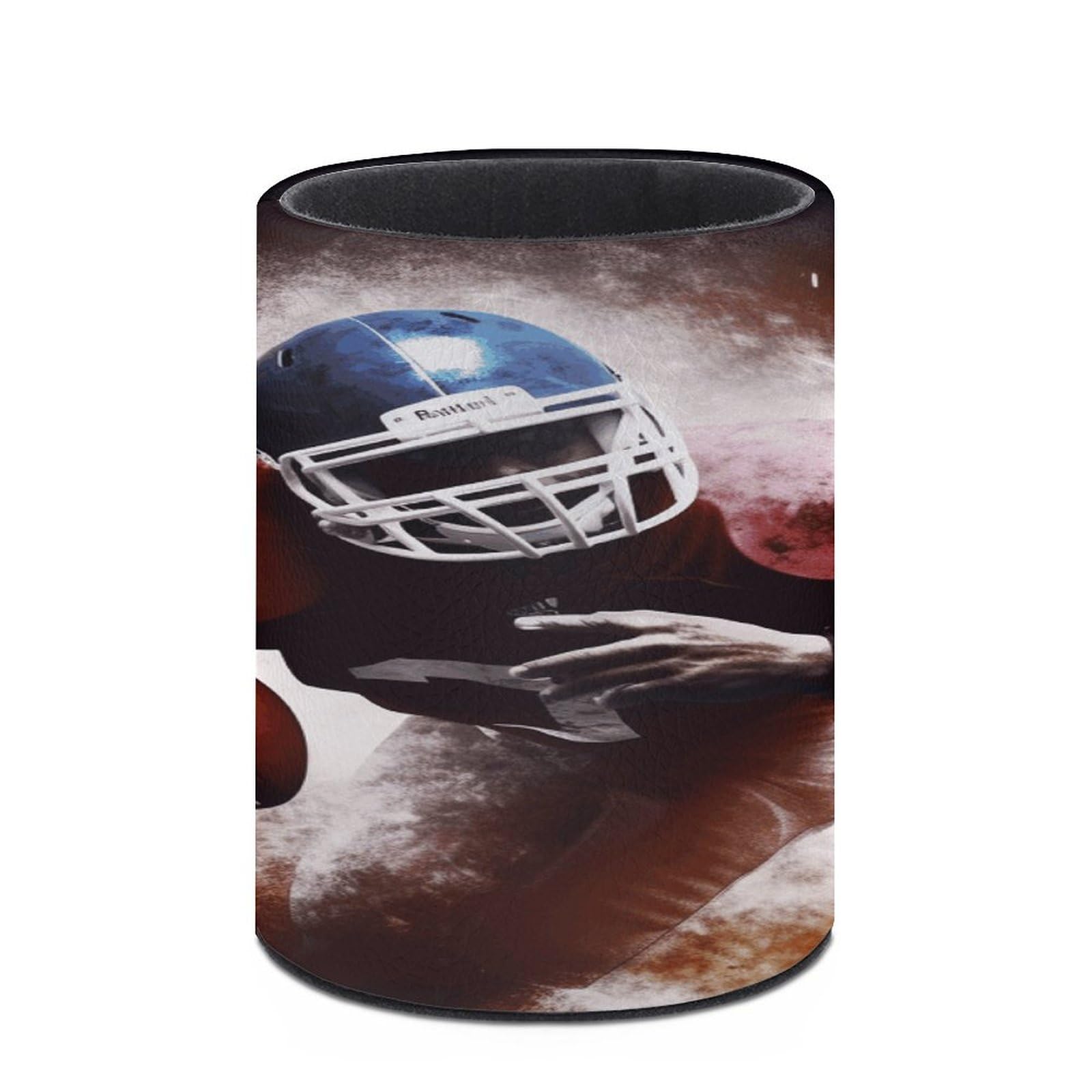 Premium Leather Pen Holder with American & Football Print - Stylish Desk Organizer & Pen Cup for Office, Home, or School - Perfect Desk Accessory for Football Fans & Professionals