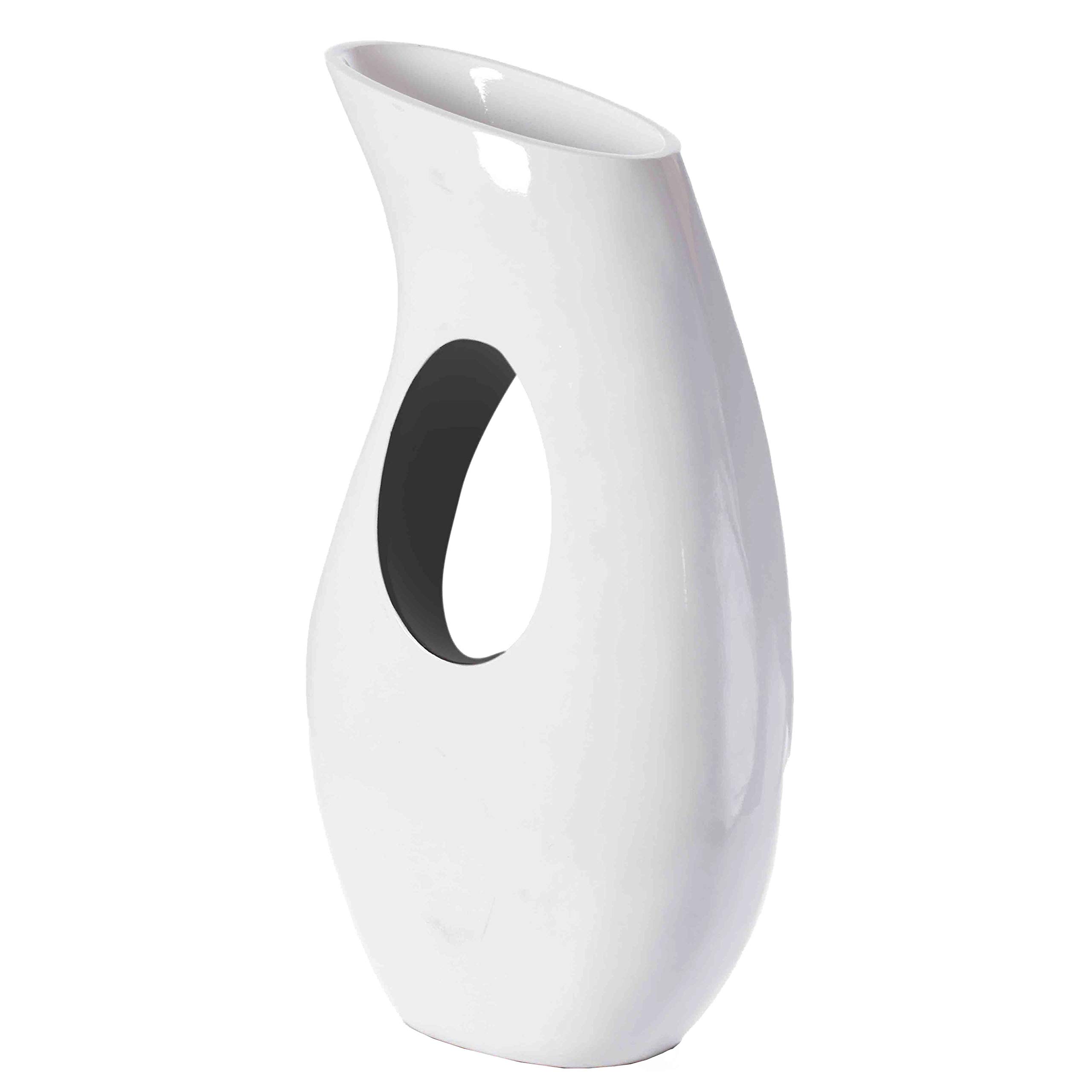 Modern White Trumpet Floor Vase - 33.75