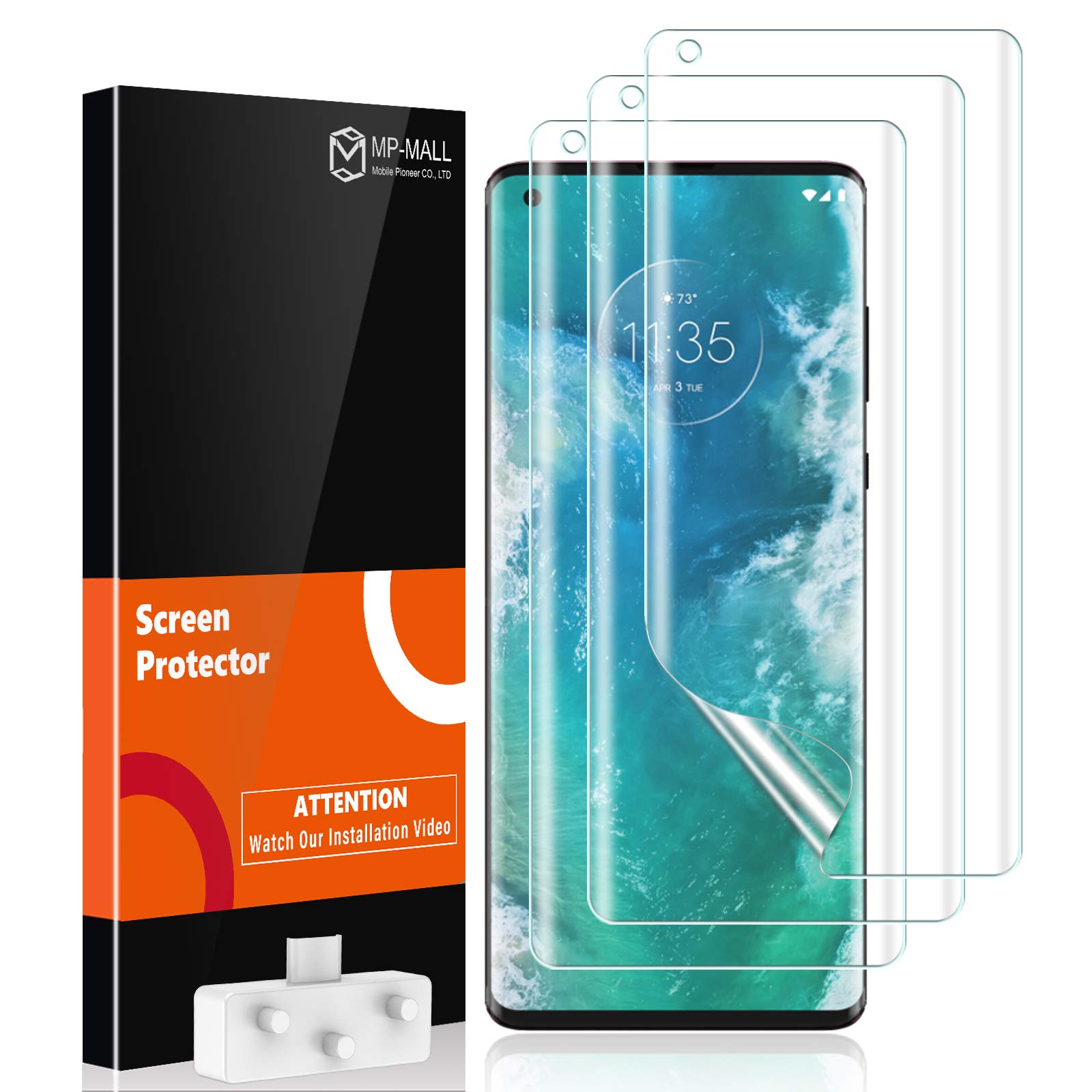 MP-MALL 3-Pack Self-Healing Flexible TPU Film Screen Protector for Motorola Moto Edge Plus/Edge+ - HD Clear, Anti-Scratch, Bubble-Free - Perfect for Daily Use, Gaming & Outdoor Activities