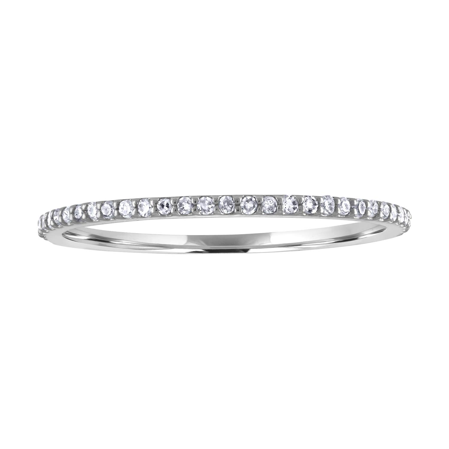 1/10 CTTW 14K Gold Dainty Half Band Natural Diamond Ring for Women - G-H Color, Wedding & Anniversary Gift, Perfect for Engagement, Promise or Everyday Elegance
