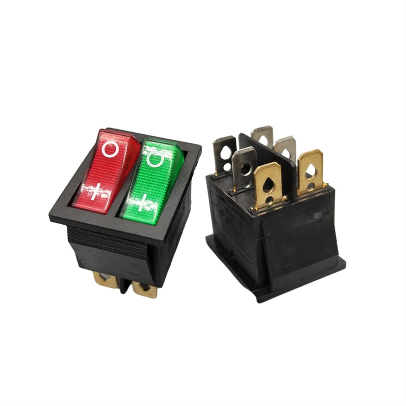 KCD8 6-Pin Rocker Switch 16A 250V / 20A 125V Waterproof ON-Off Double Light Power Switch for Boats, RVs, Marine & Industrial Equipment (Color: G-2d6p) - Durable Electrical Component for Harsh Environments